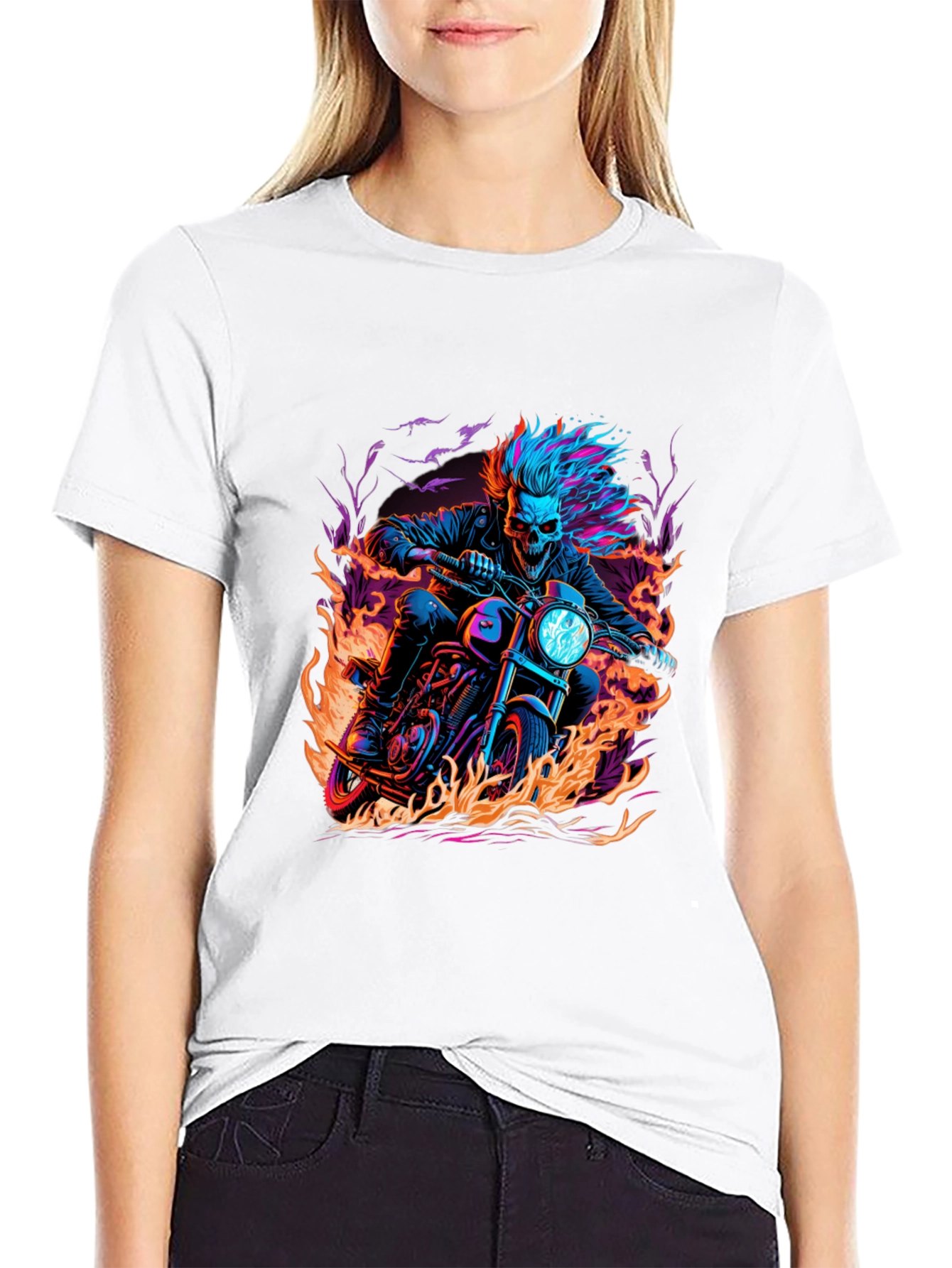 Skull Rider Graphic Tee - Mens Black T-Shirt