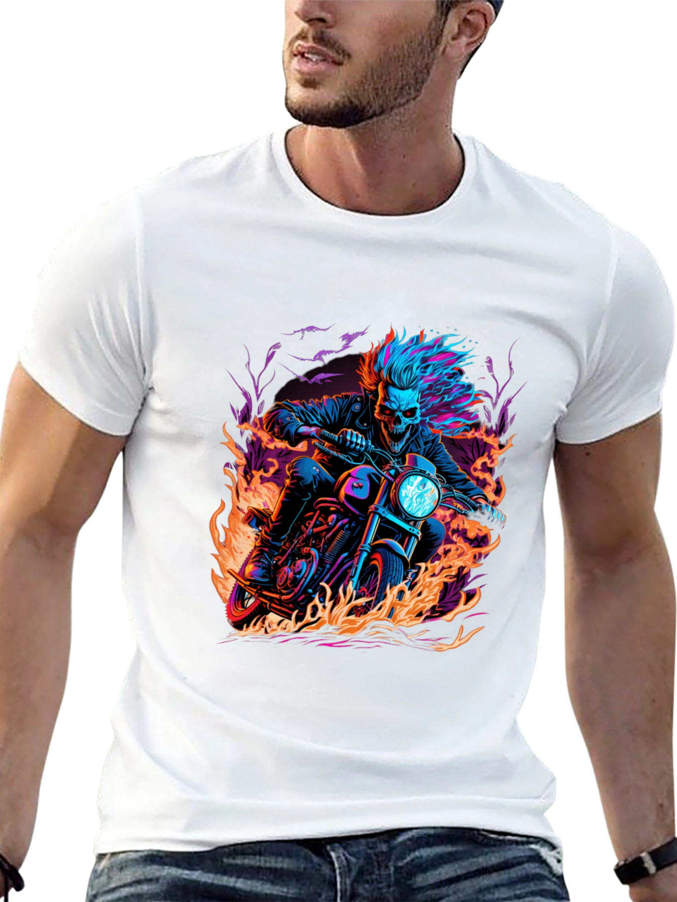 Skull Rider Graphic Tee - Mens Black T-Shirt