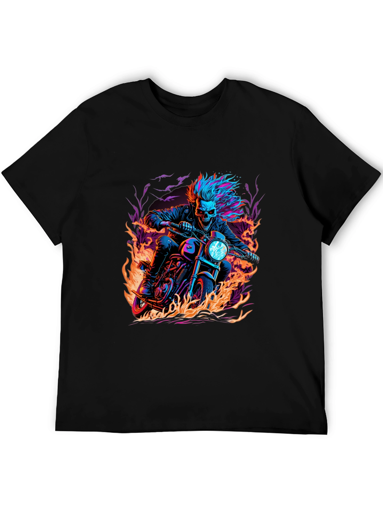 Skull Rider Graphic Tee - Mens Black T-Shirt