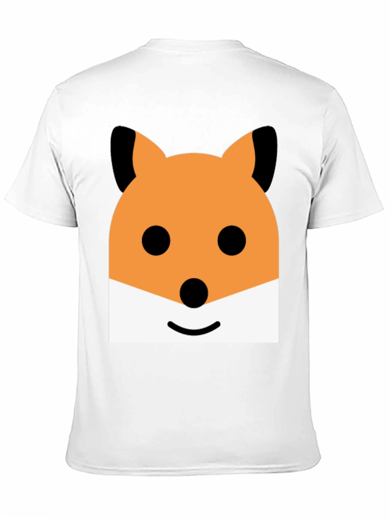 Cute Cartoon Fox Face Graphic Black T-Shirt