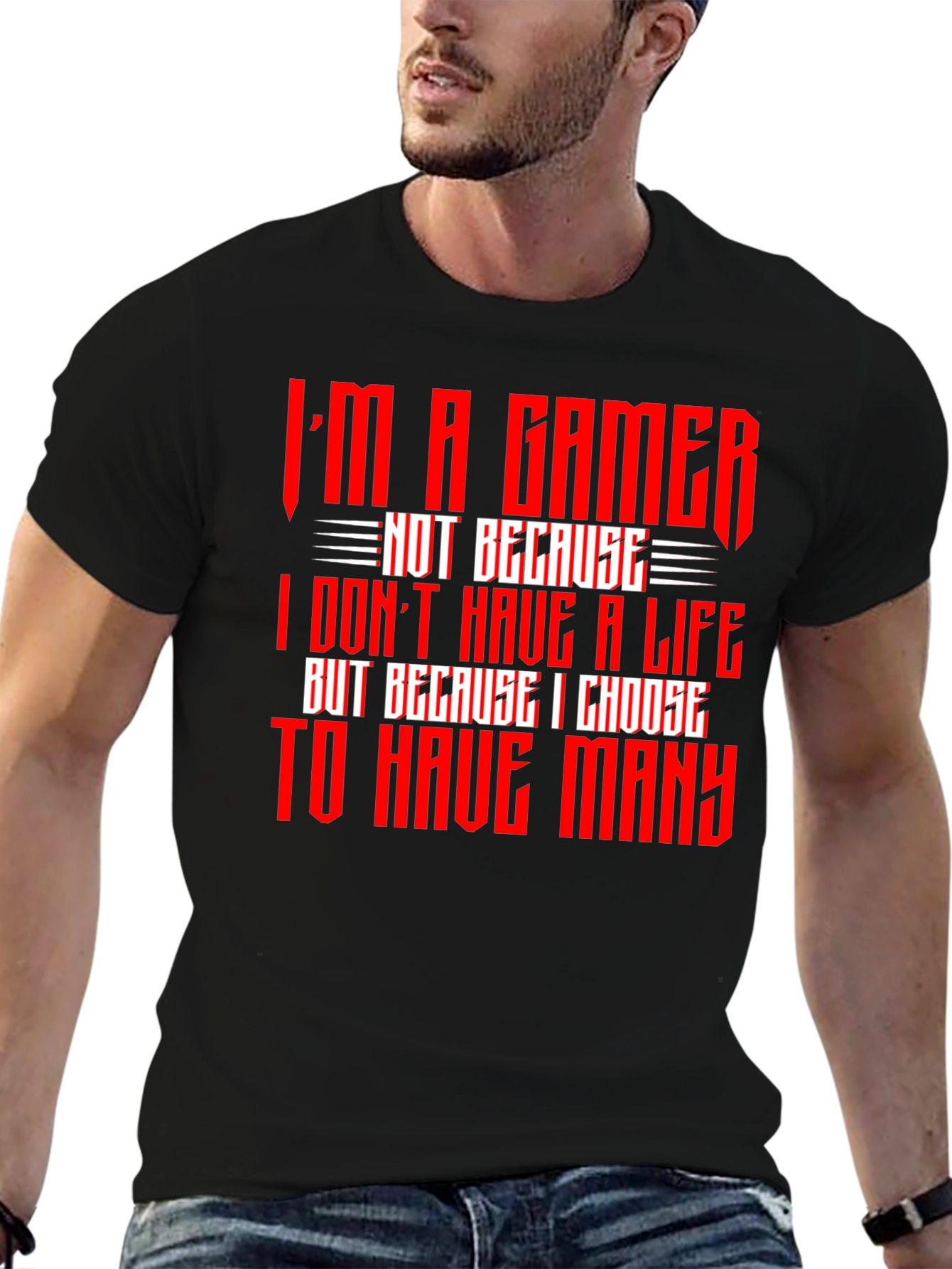 Im A Gamer T-Shirt - Red Text Design