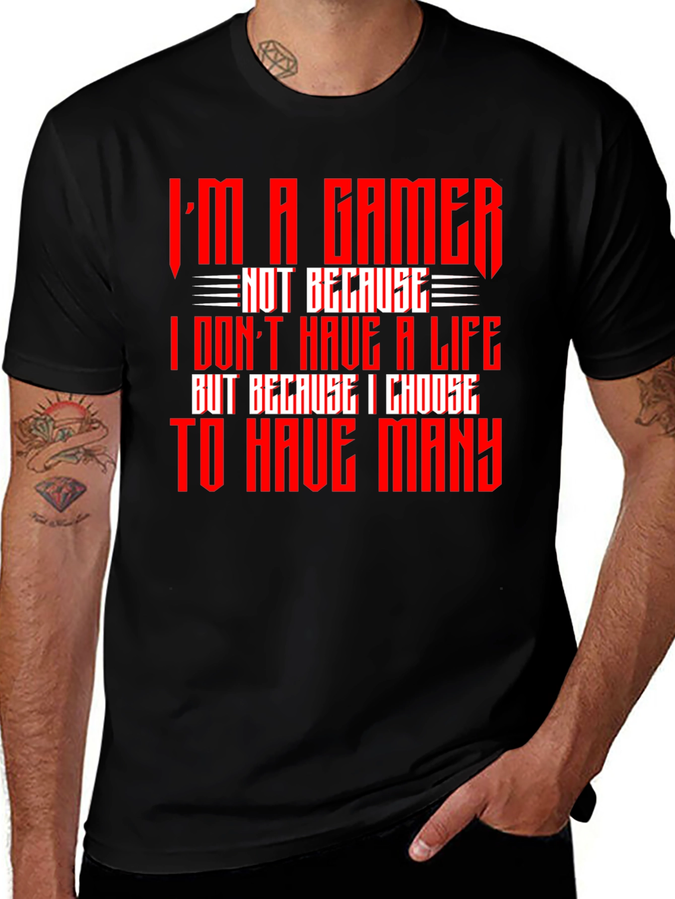 Im A Gamer T-Shirt - Red Text Design