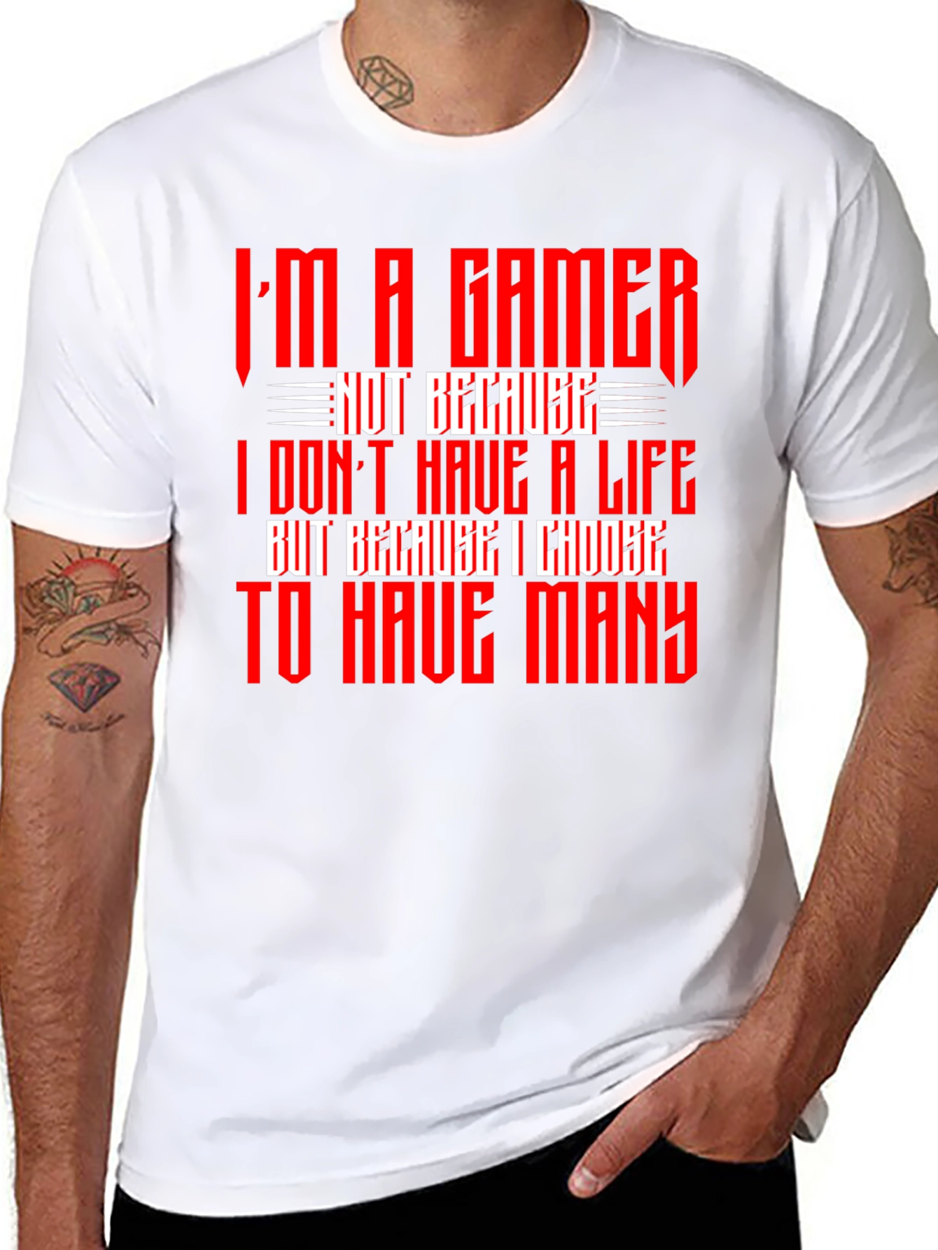 Im A Gamer T-Shirt - Red Text Design