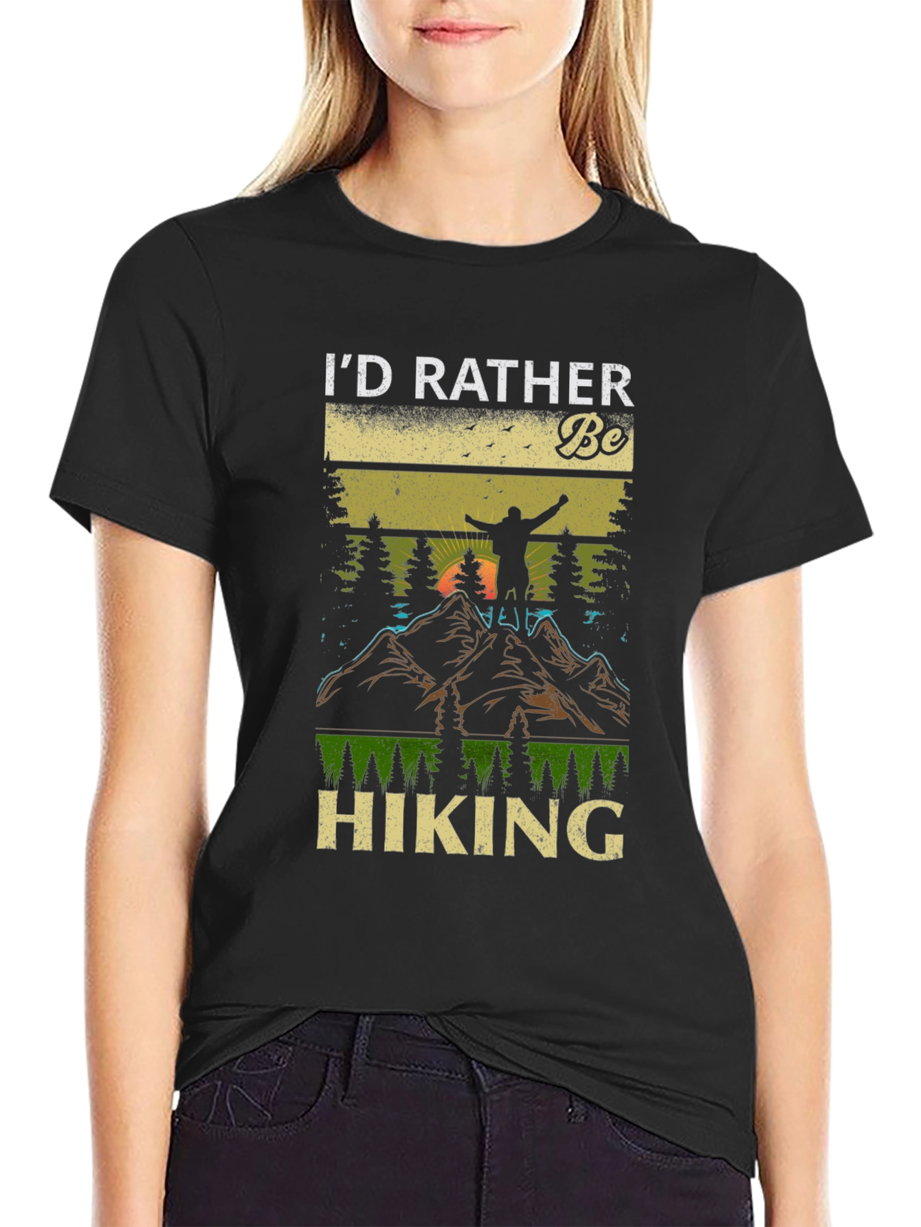 Id Rather Be Hiking Graphic T-Shirt