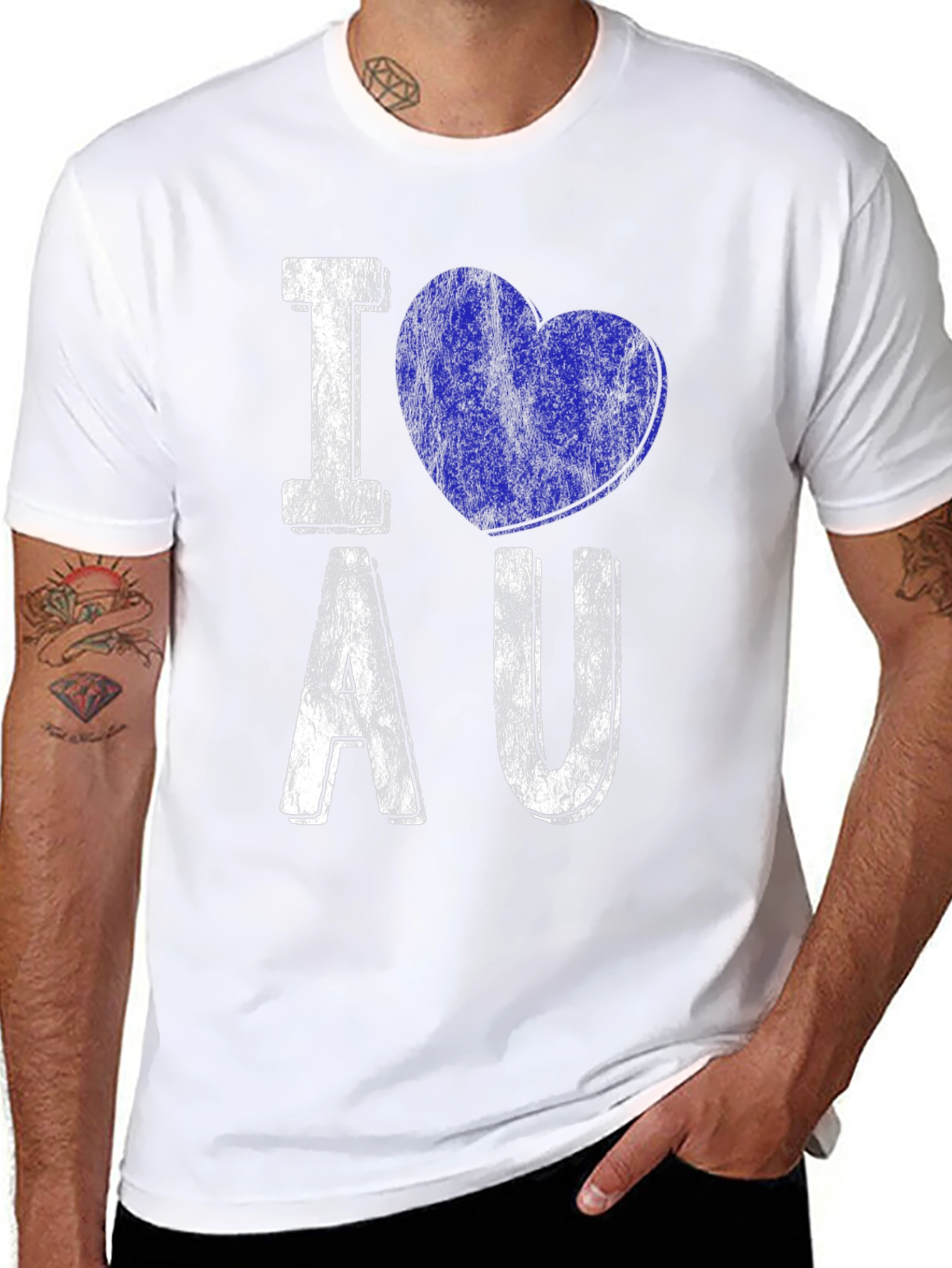 I Love AU T-Shirt - Distressed Design