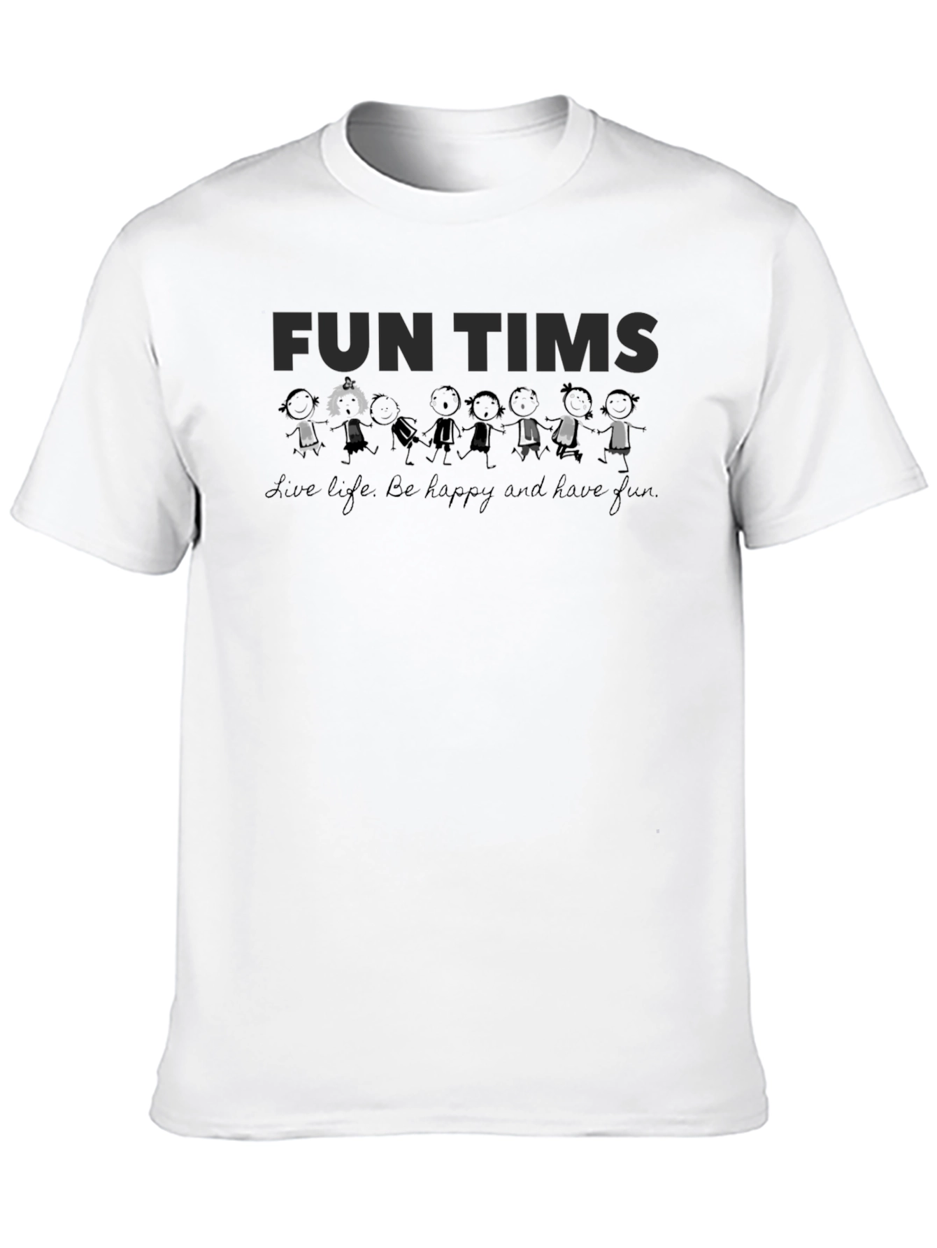 Fun Tims Graphic Print Mens Black T-Shirt