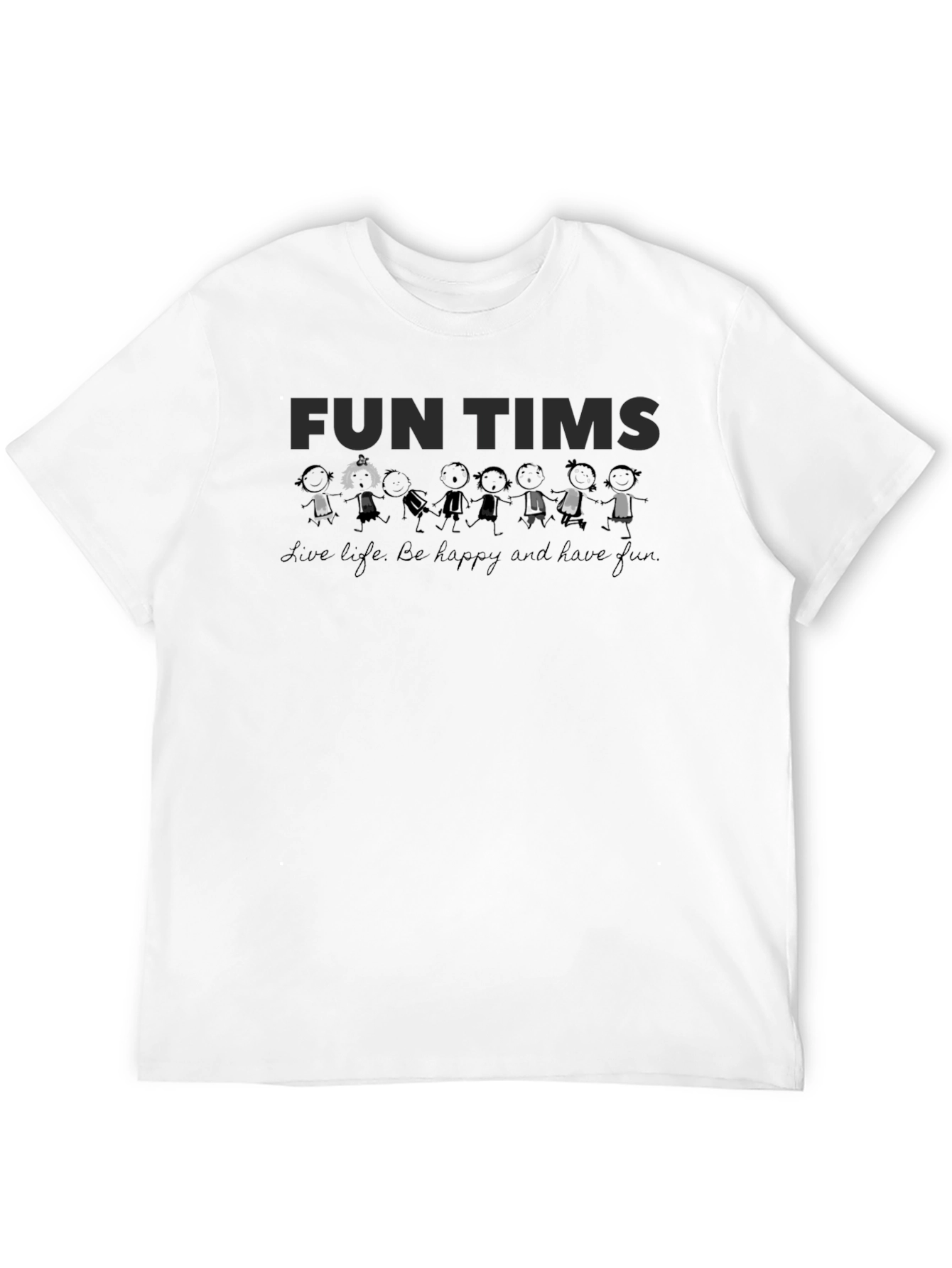 Fun Tims Graphic Print Mens Black T-Shirt