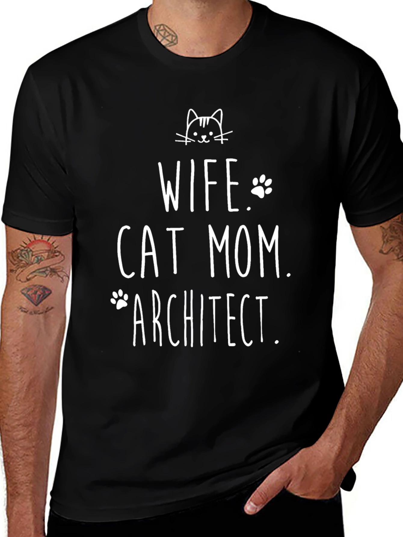 Wife Cat Mom Architect T-Shirt