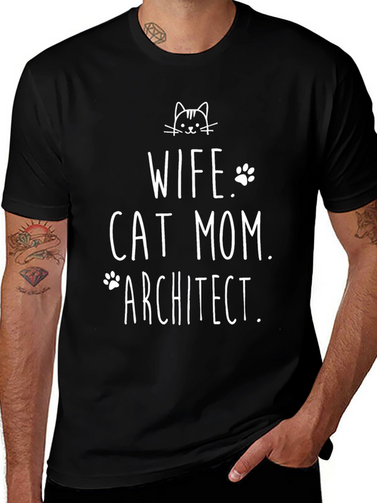 Wife Cat Mom Architect T-Shirt