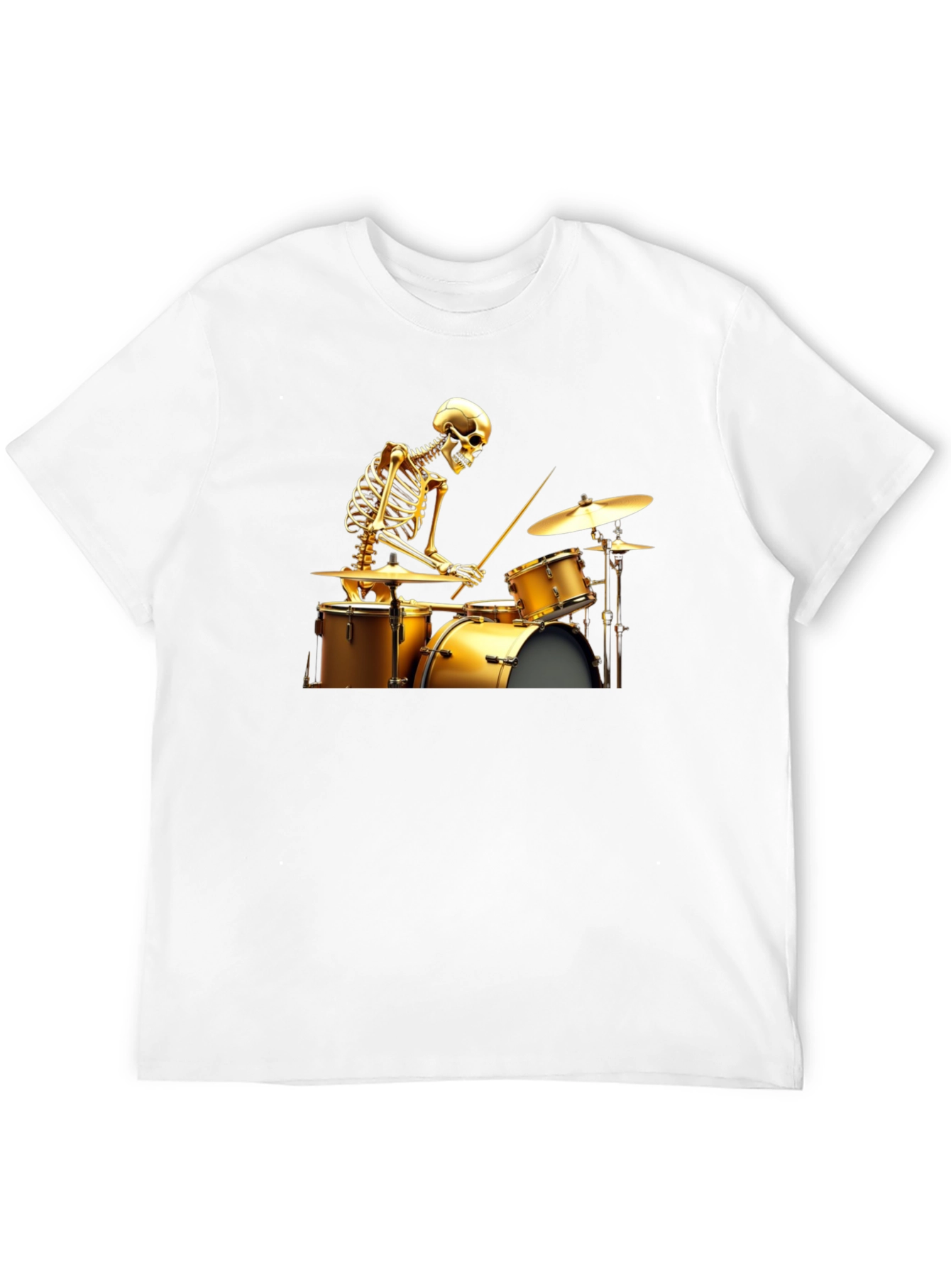 Skeleton Drummer Graphic Tee - Black T-Shirt