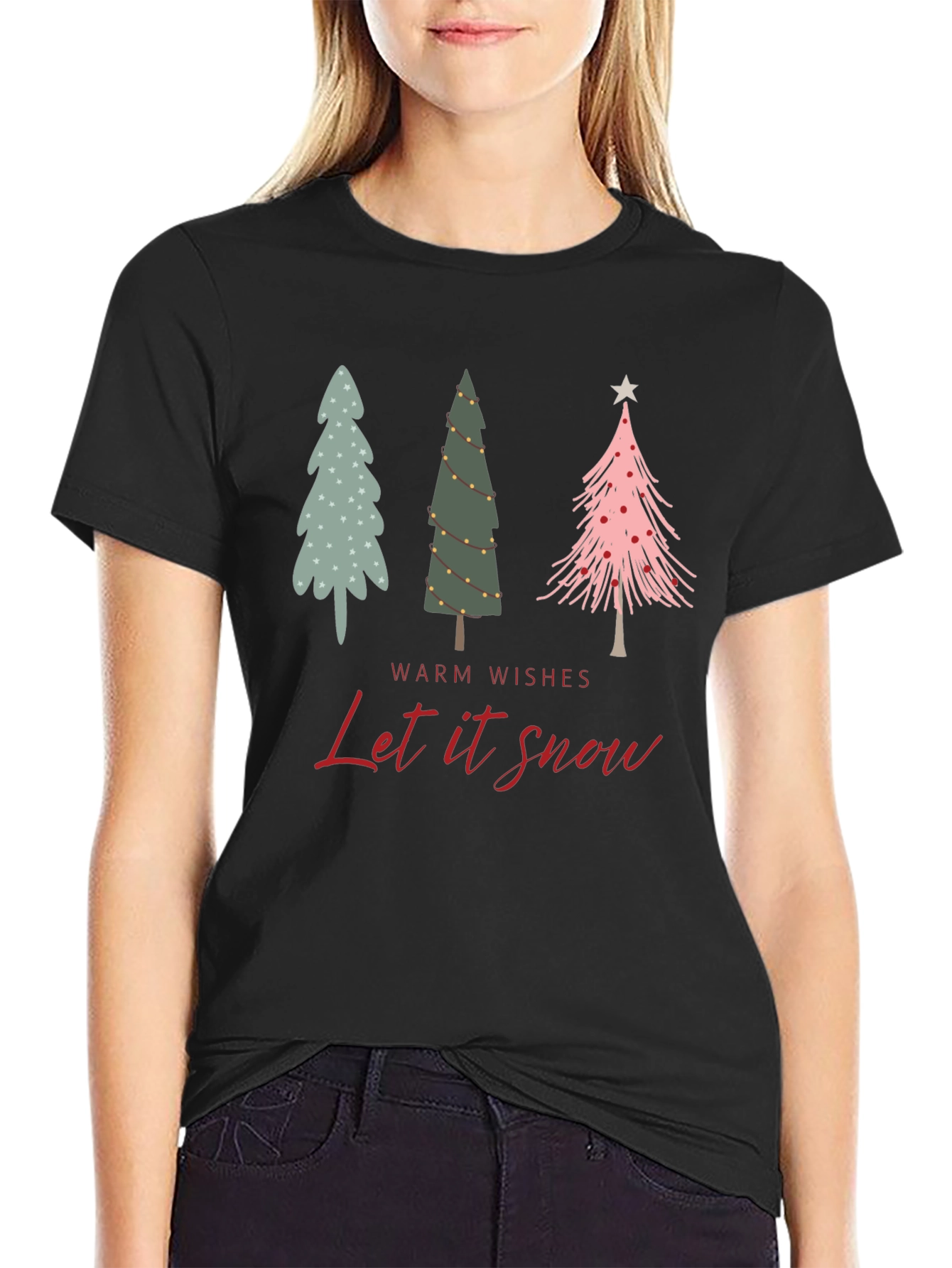 Warm Wishes Let it Snow Christmas T-Shirt