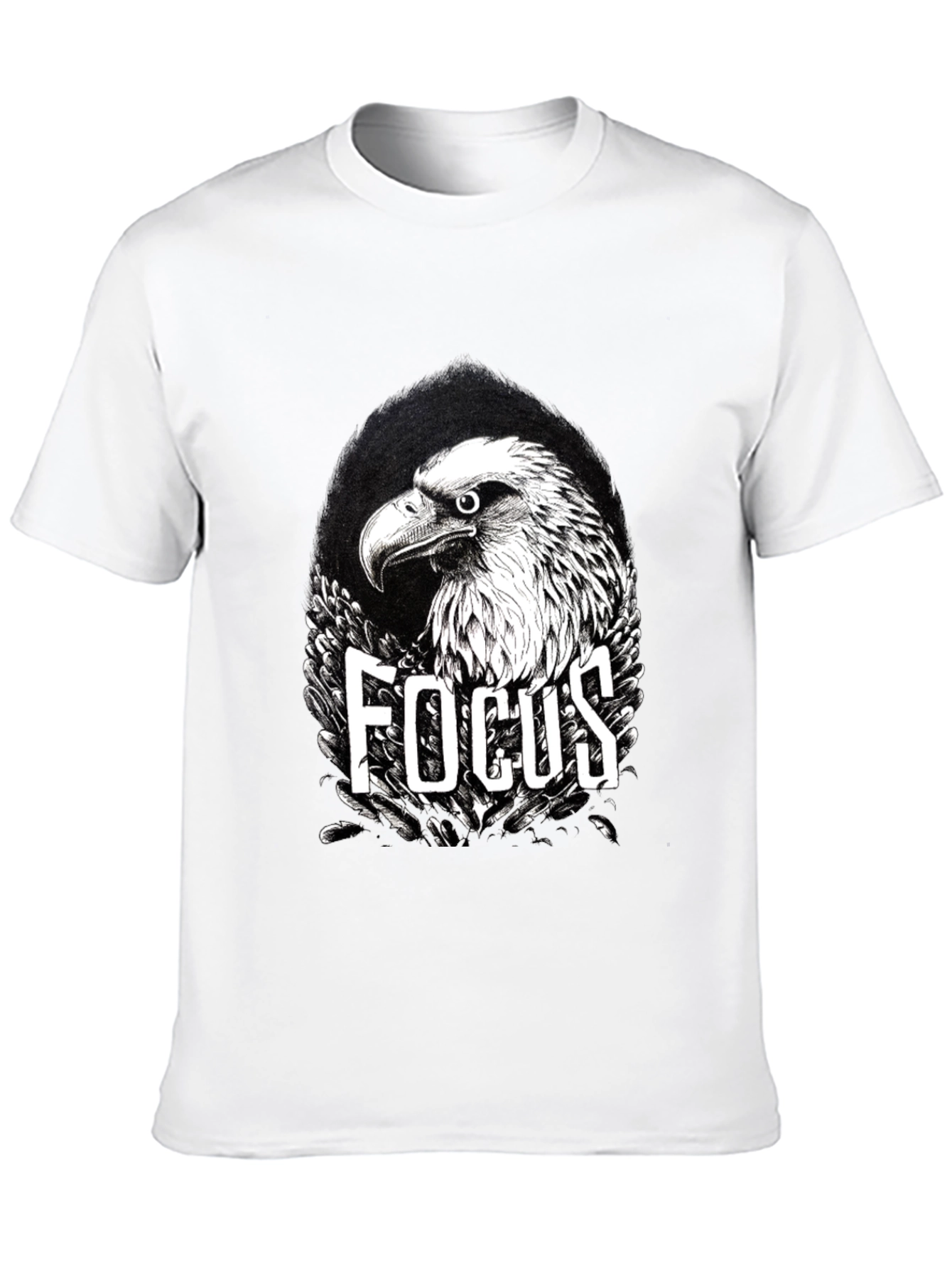Focus Eagle Graphic Print Black T-Shirt