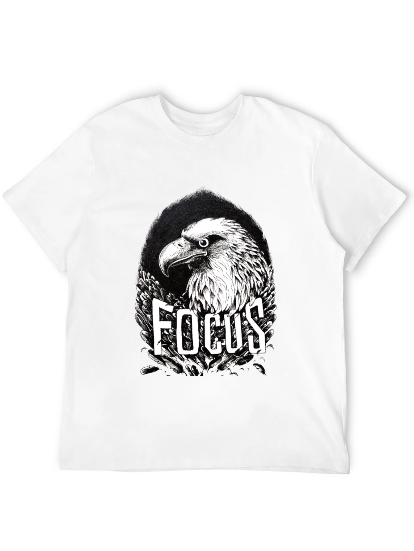 Focus Eagle Graphic Print Black T-Shirt