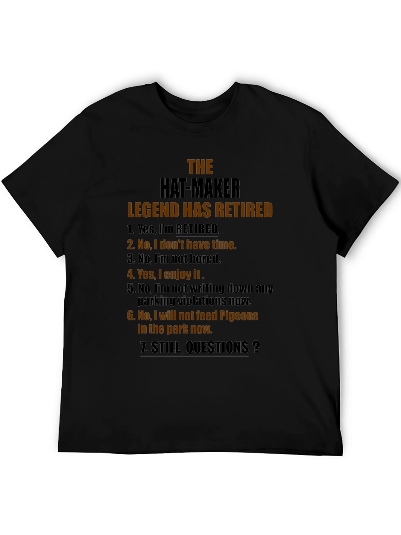Hat-Maker Legend Retired Black Cotton Graphic T-Shirt