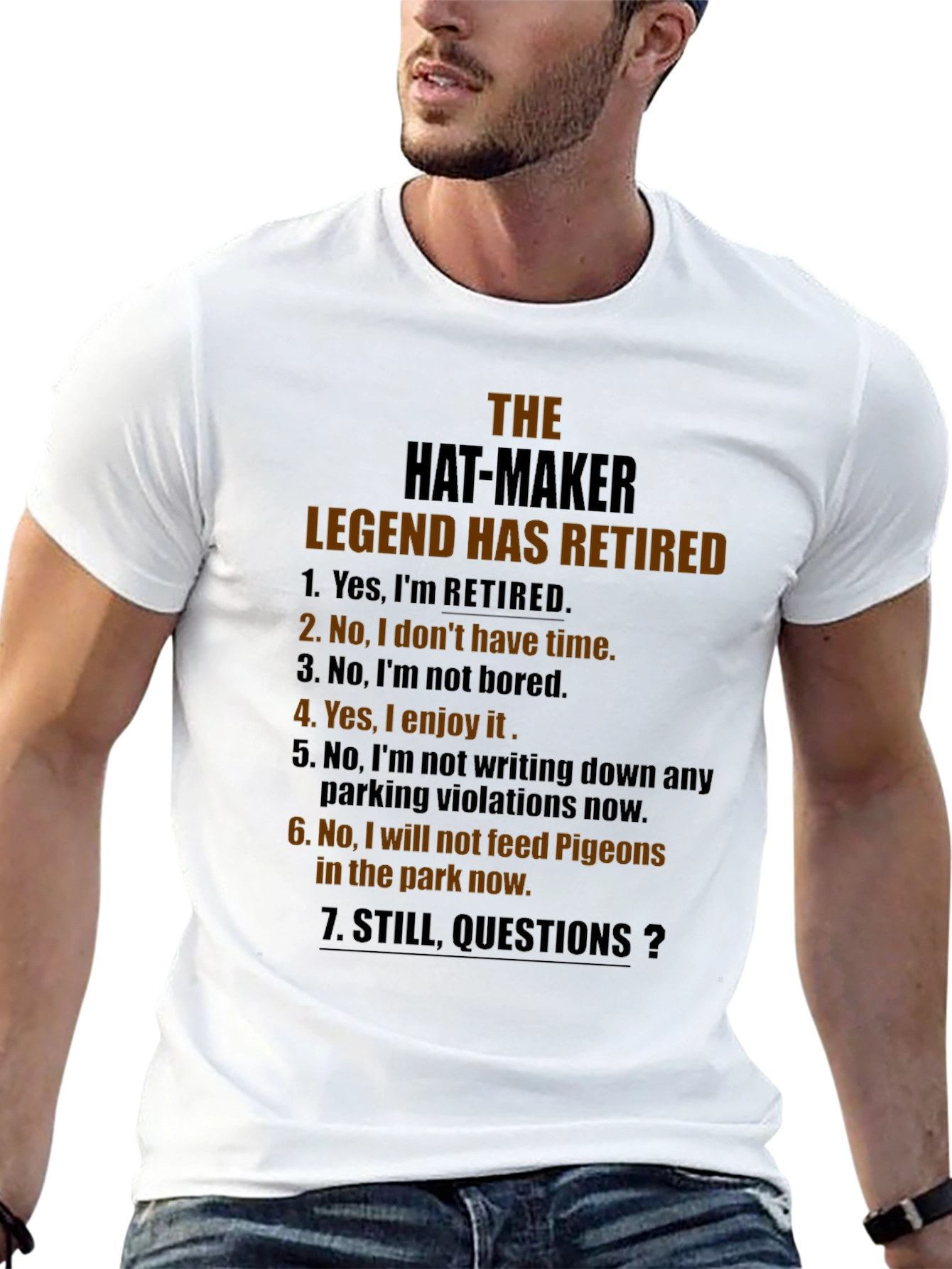 Hat-Maker Legend Retired Black Cotton Graphic T-Shirt