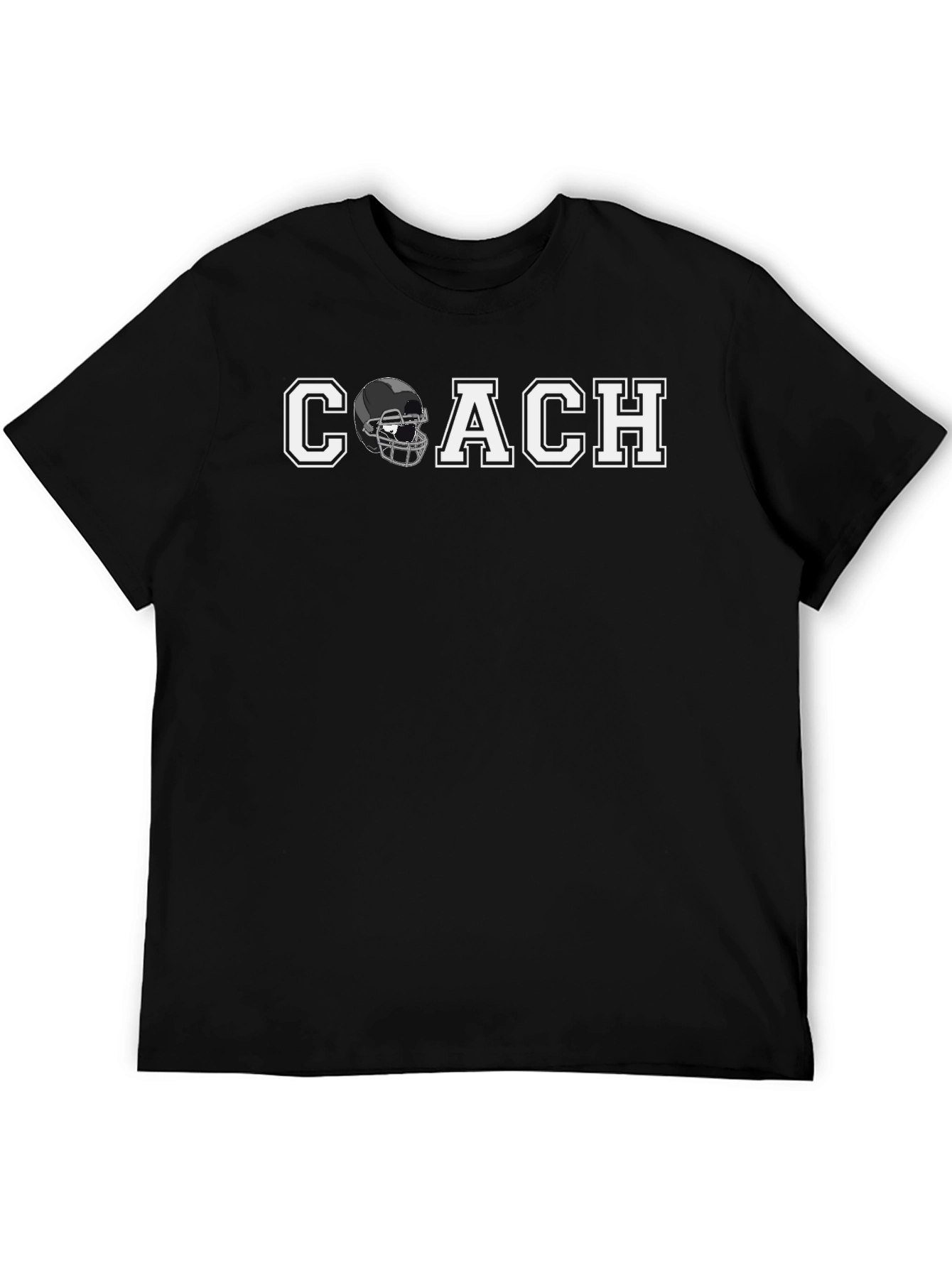 Coach Football Helmet T-Shirt - Black Graphic Tee