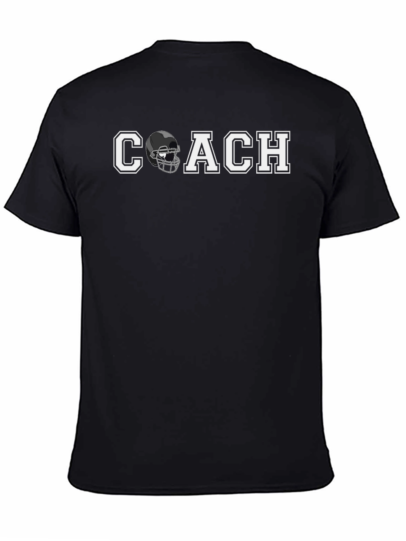 Coach Football Helmet T-Shirt - Black Graphic Tee