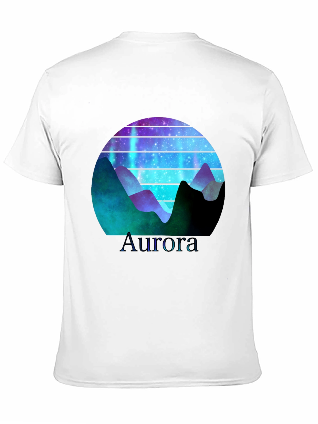 Aurora Graphic T-Shirt - Mountain Nightscape Design