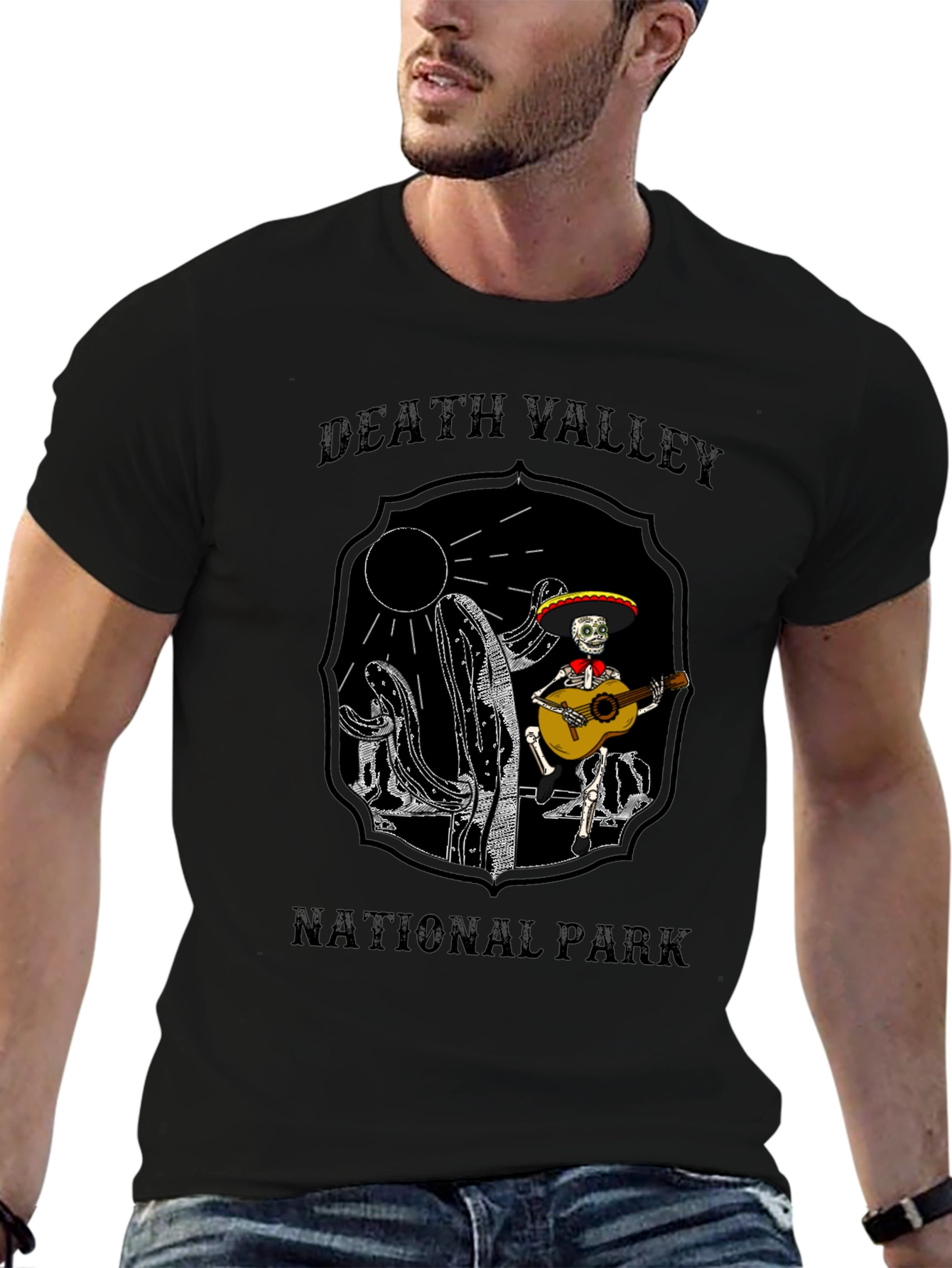 Death Valley National Park Skeleton Guitar T-Shirt