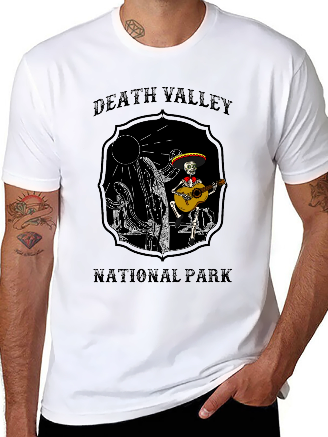 Death Valley National Park Skeleton Guitar T-Shirt
