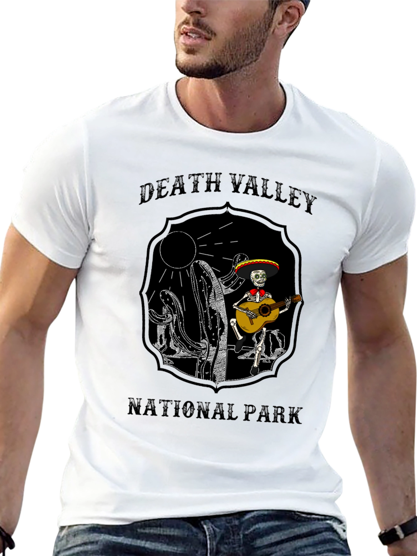 Death Valley National Park Skeleton Guitar T-Shirt