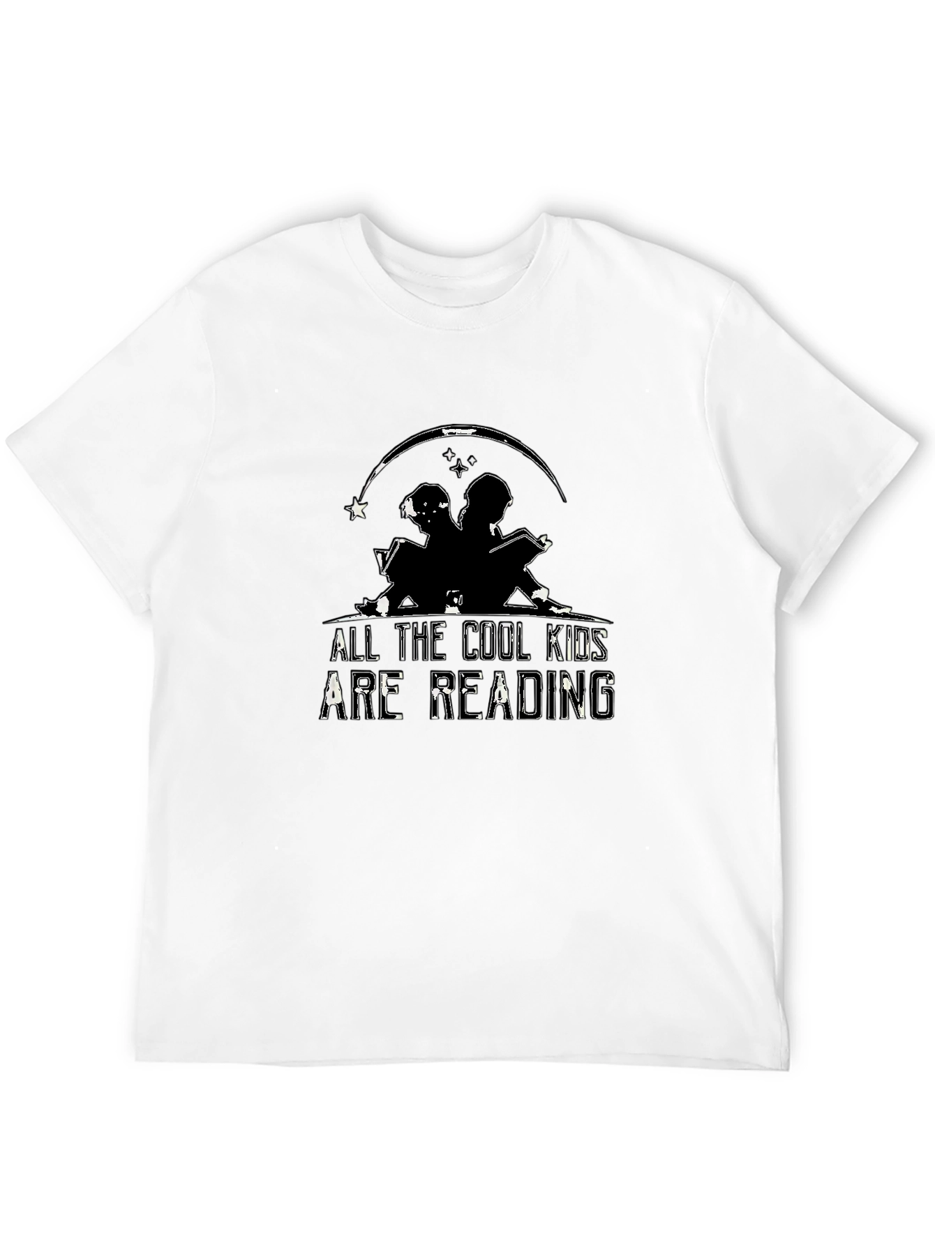 Cool Kids Reading Black Graphic Tee Shirt