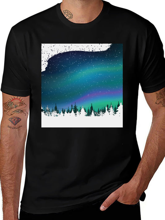 Aurora Borealis Graphic Tee - Nature Scene