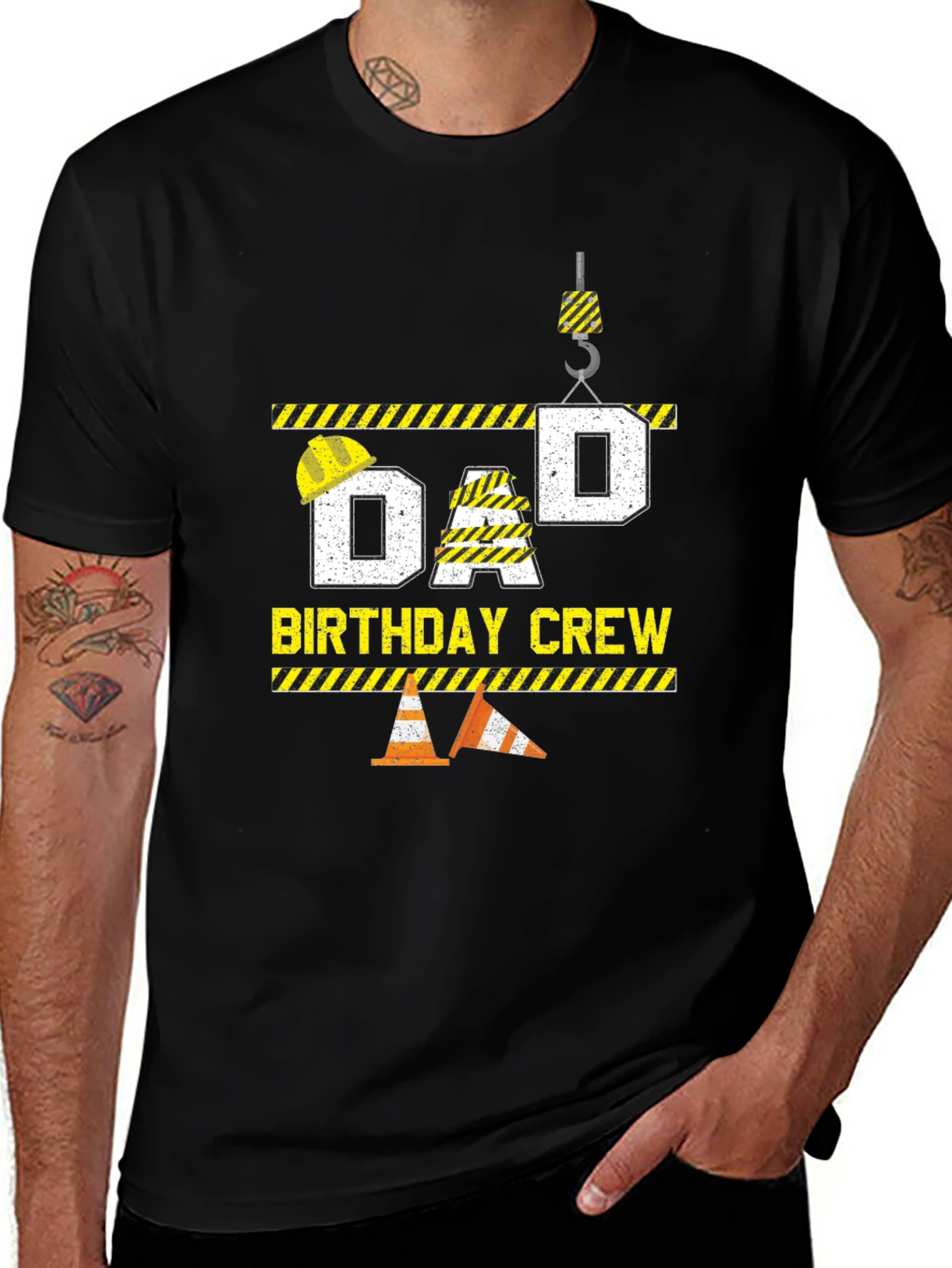 Dad Birthday Crew T-Shirt Construction Theme