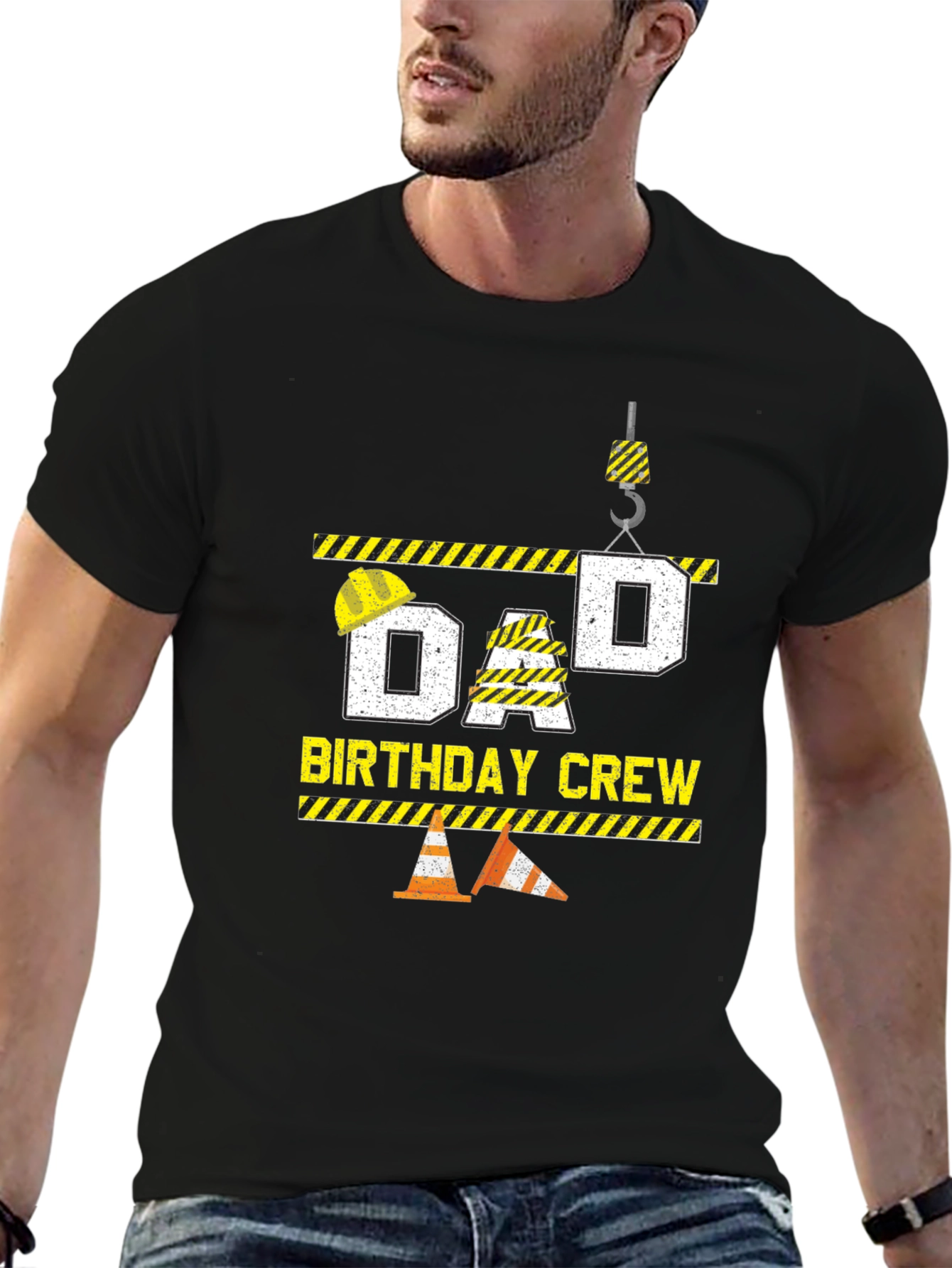 Dad Birthday Crew T-Shirt Construction Theme