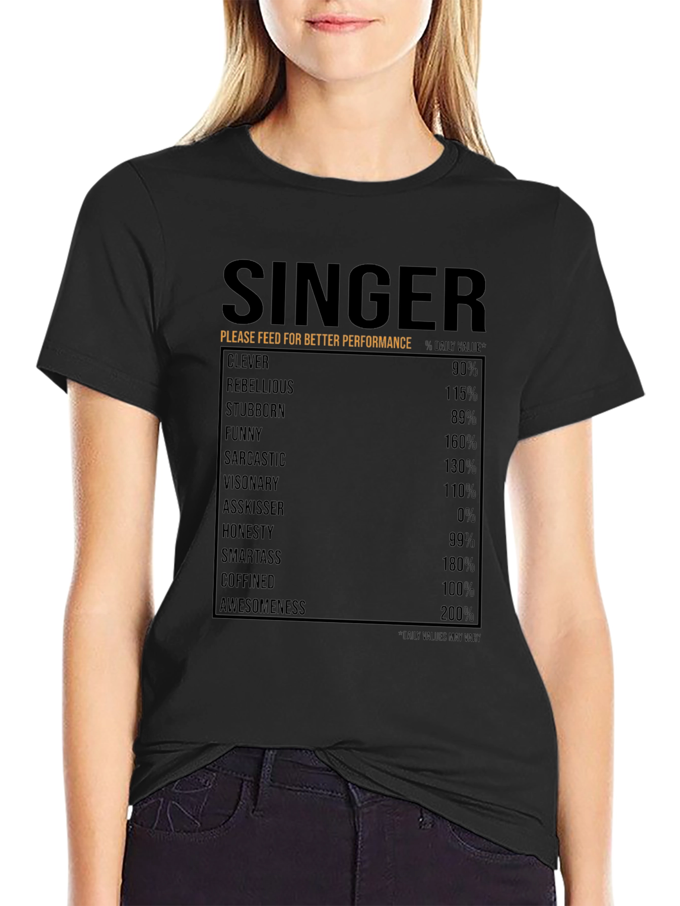 Singer Nutrition Facts T-Shirt