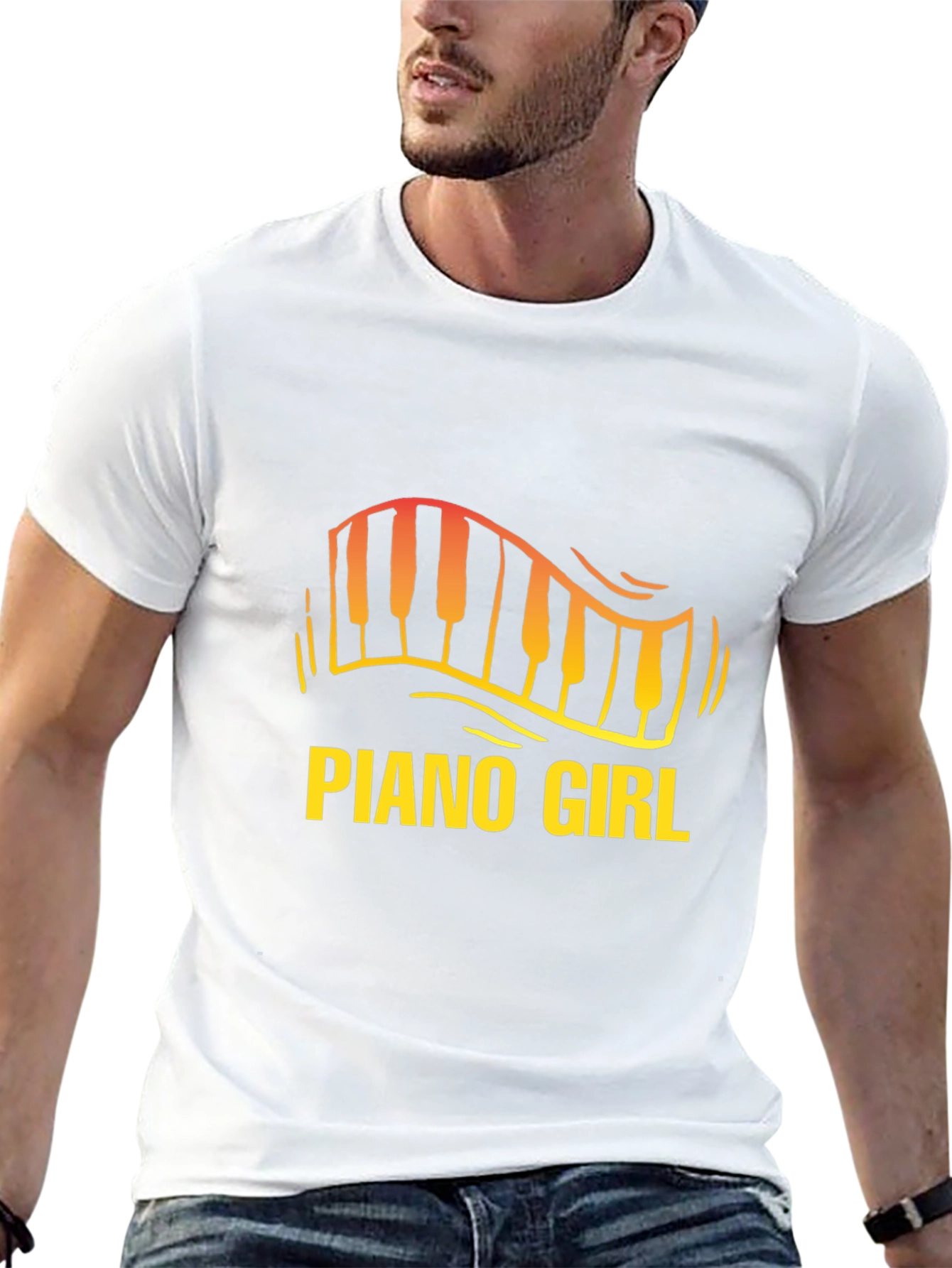 Piano Girl Graphic Tee - Music Lover T-Shirt
