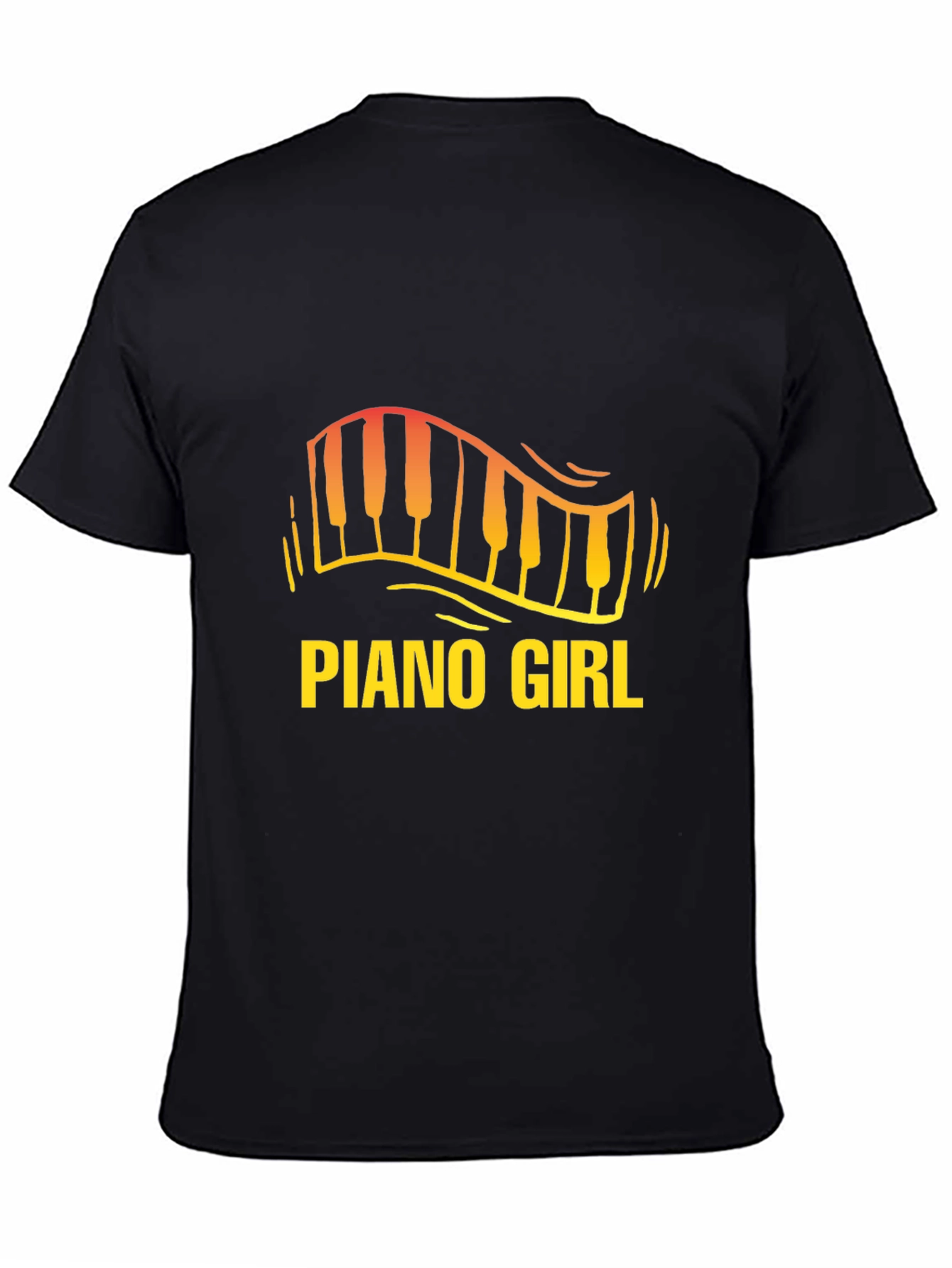 Piano Girl Graphic Tee - Music Lover T-Shirt
