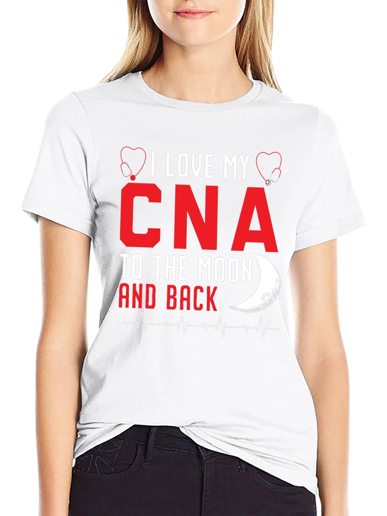 I Love My CNA Moon Back T-Shirt