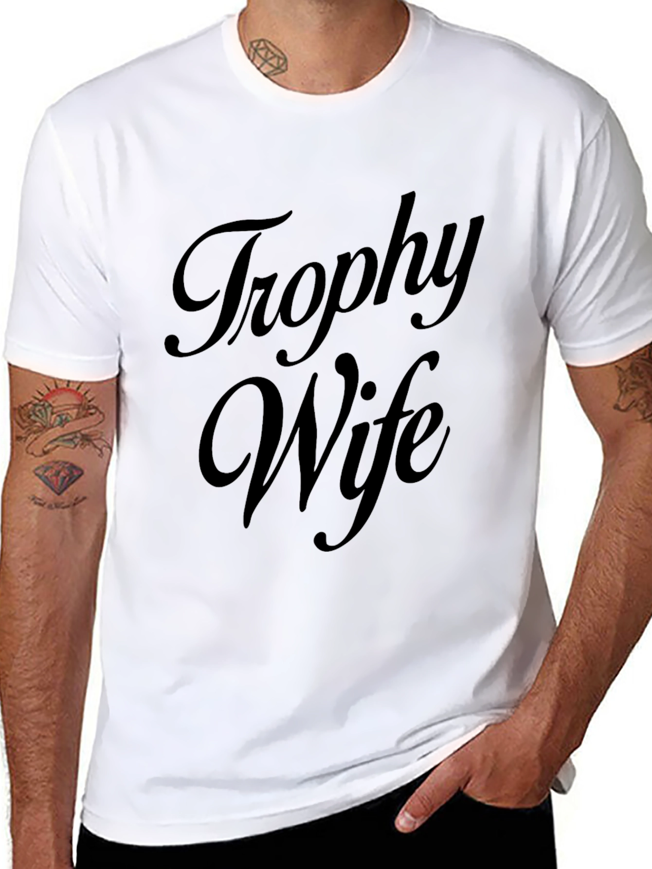 Trophy Wife Graphic Tee - Black Cotton Shirt