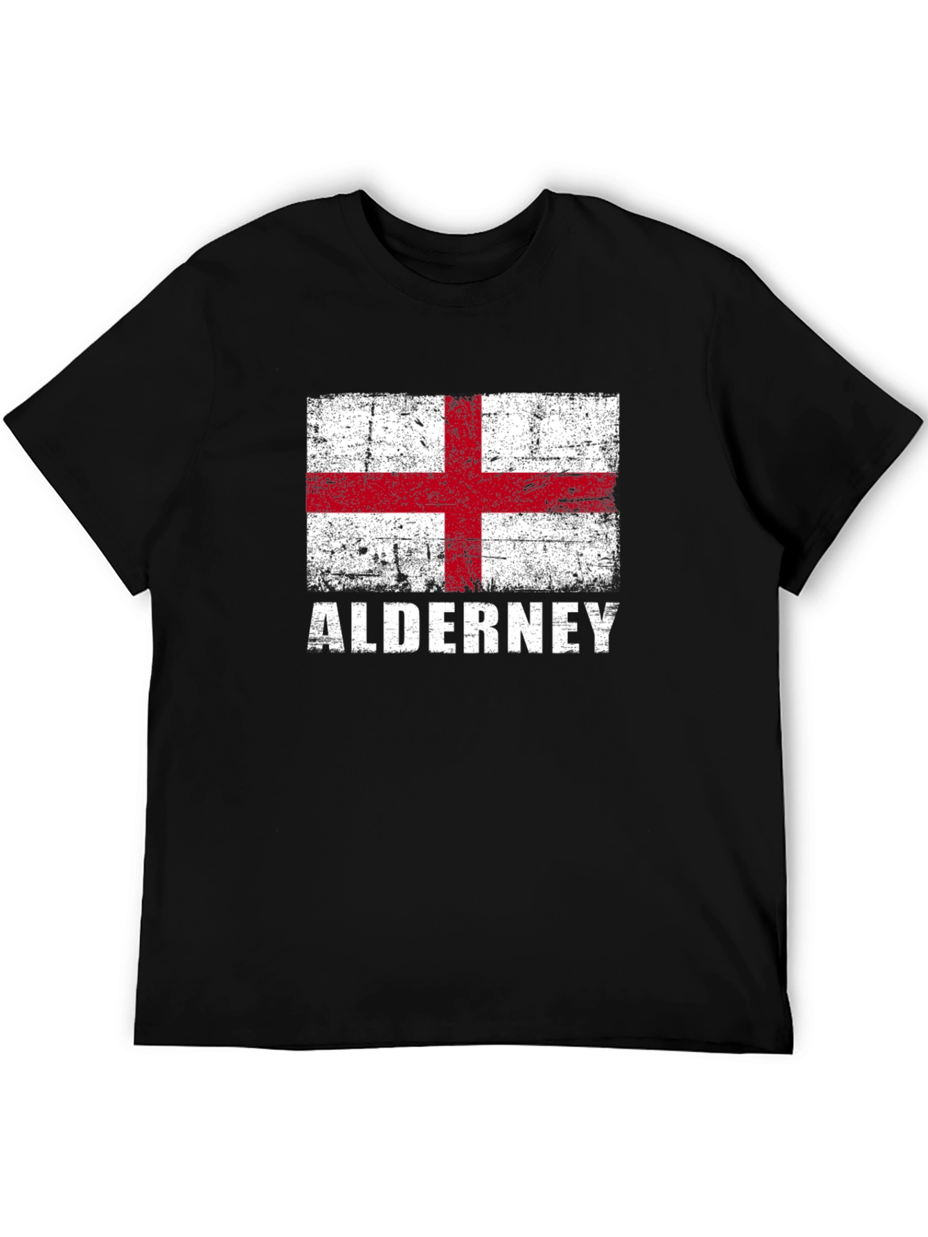 Alderney Flag Graphic T-Shirt - Black Jersey Tee