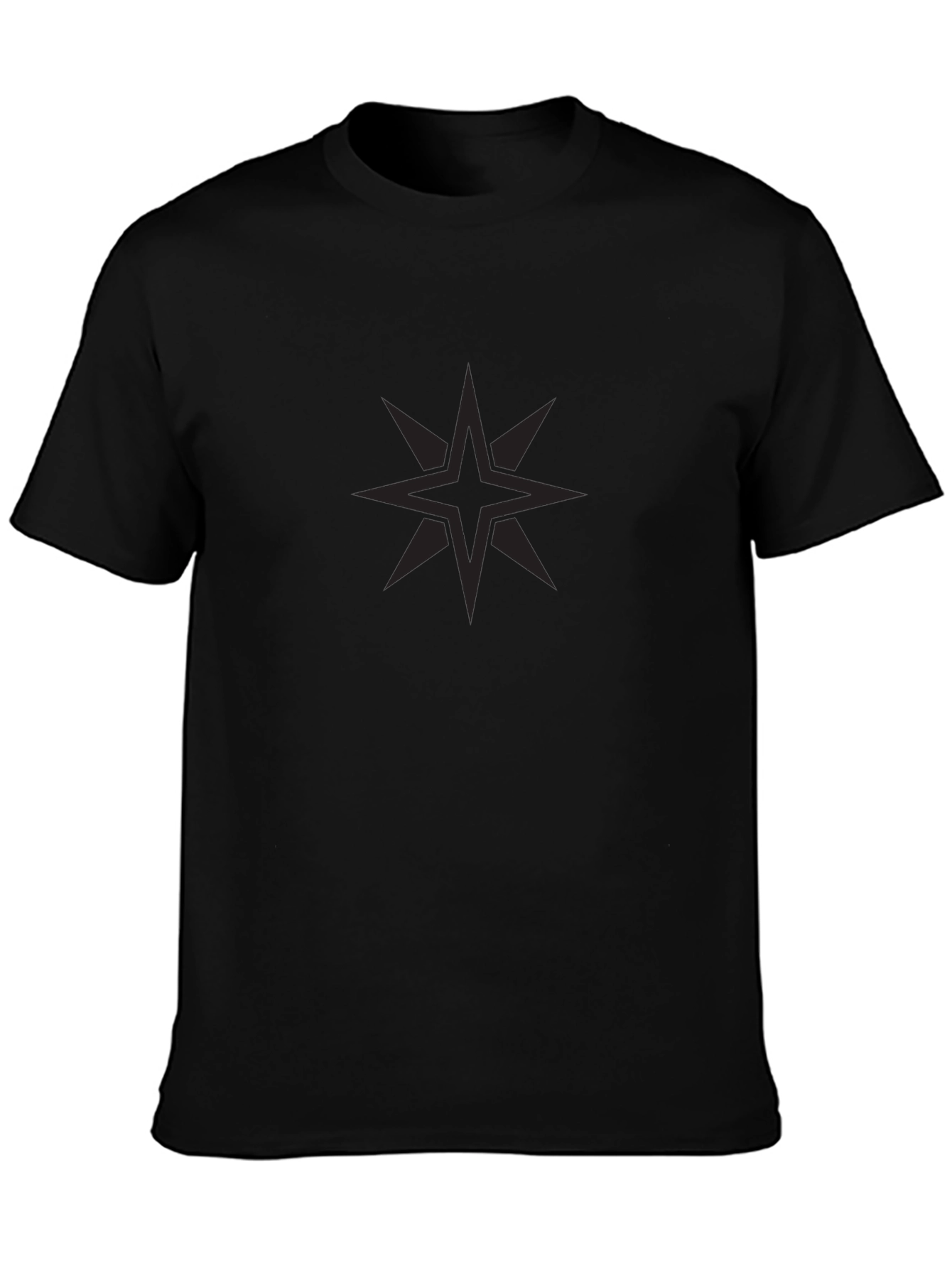 Mens Black Starburst Graphic Tee - Modern Casual Style