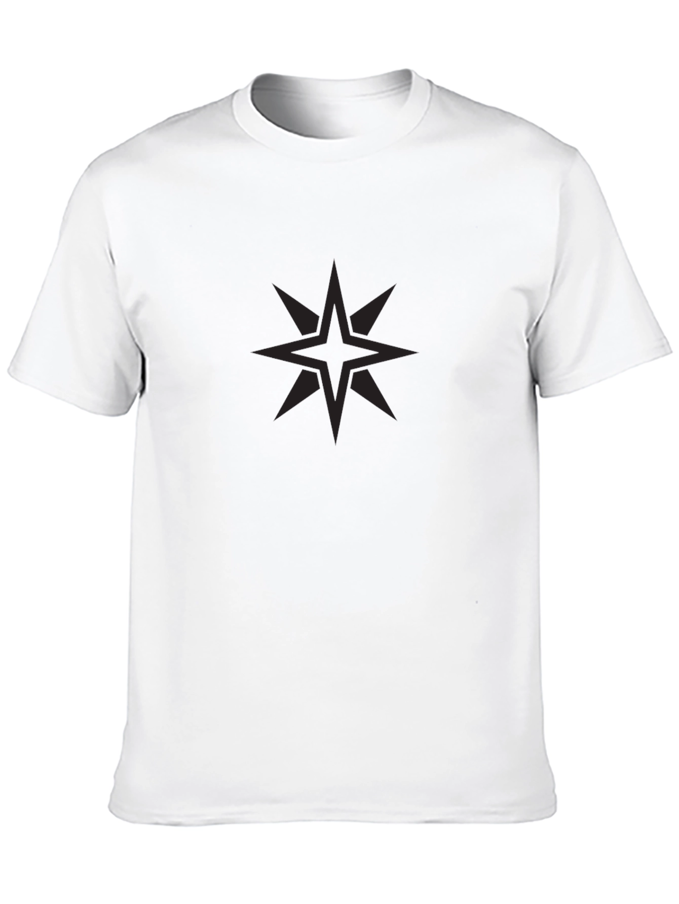 Mens Black Starburst Graphic Tee - Modern Casual Style