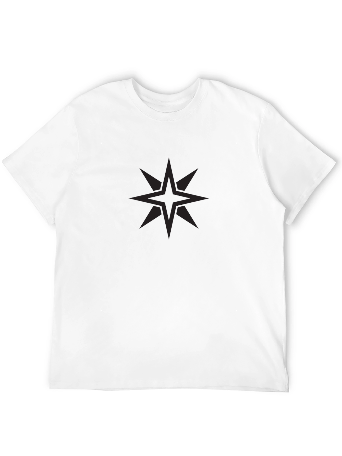 Mens Black Starburst Graphic Tee - Modern Casual Style
