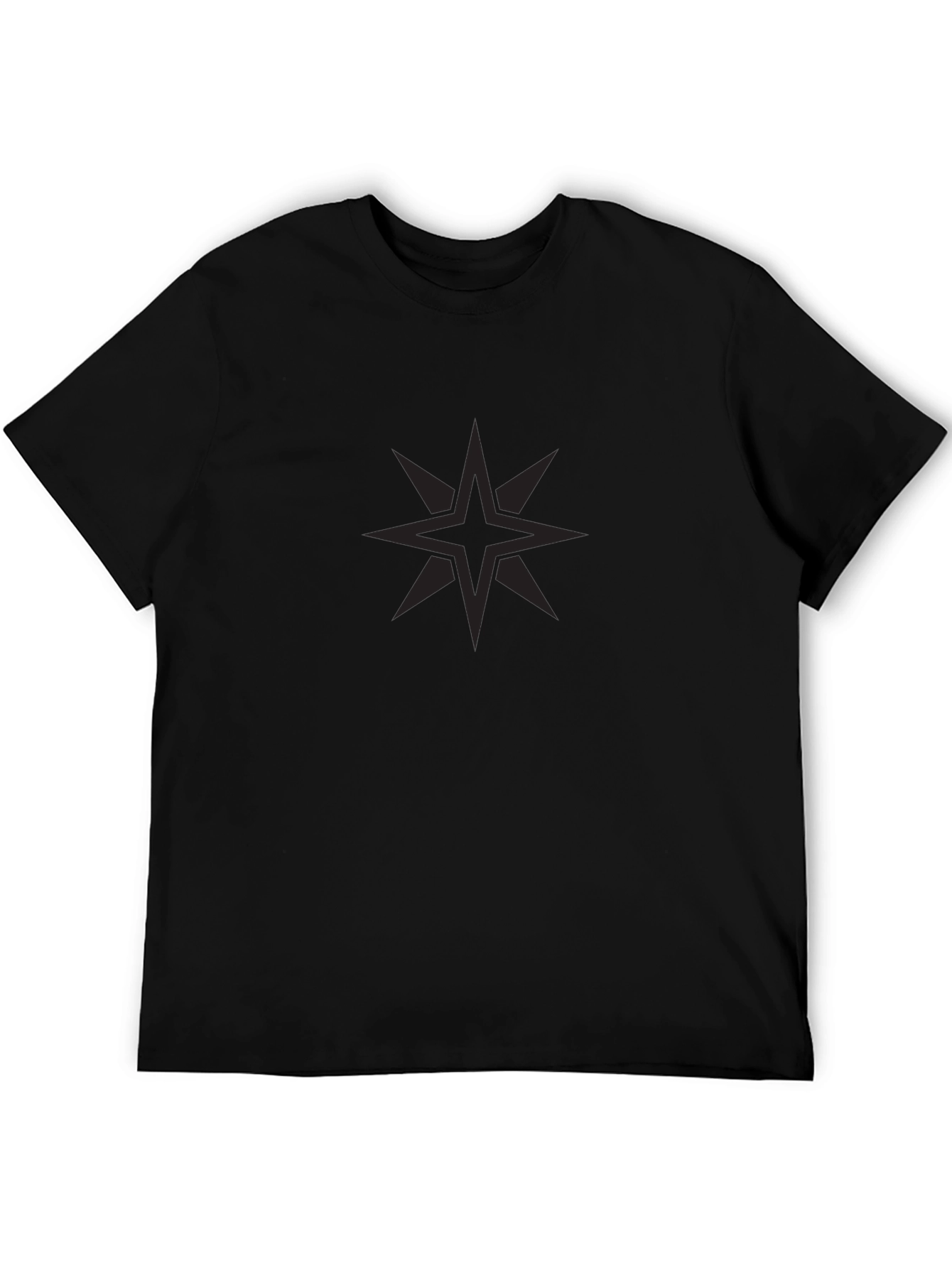 Mens Black Starburst Graphic Tee - Modern Casual Style