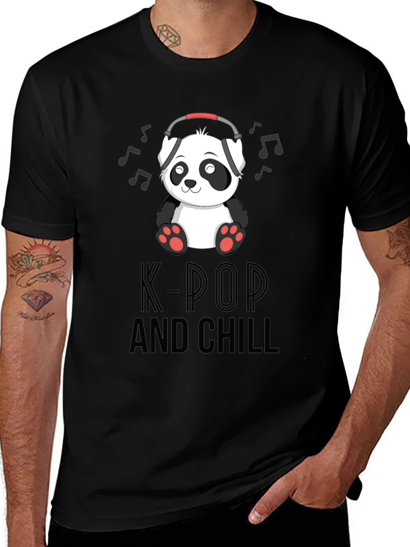 K-Pop and Chill Panda Graphic Tee