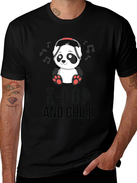 K-Pop and Chill Panda Graphic Tee