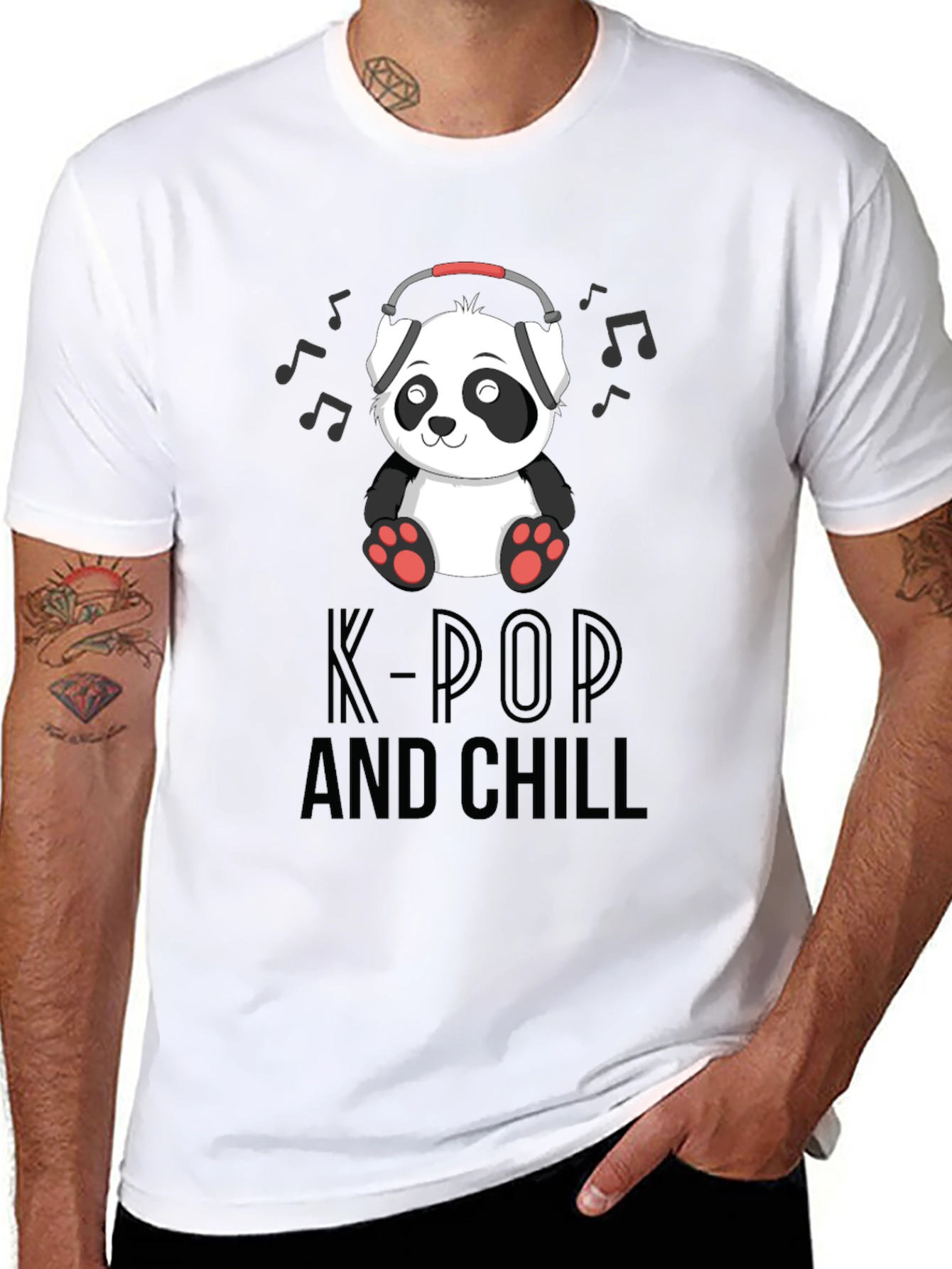 K-Pop and Chill Panda Graphic Tee