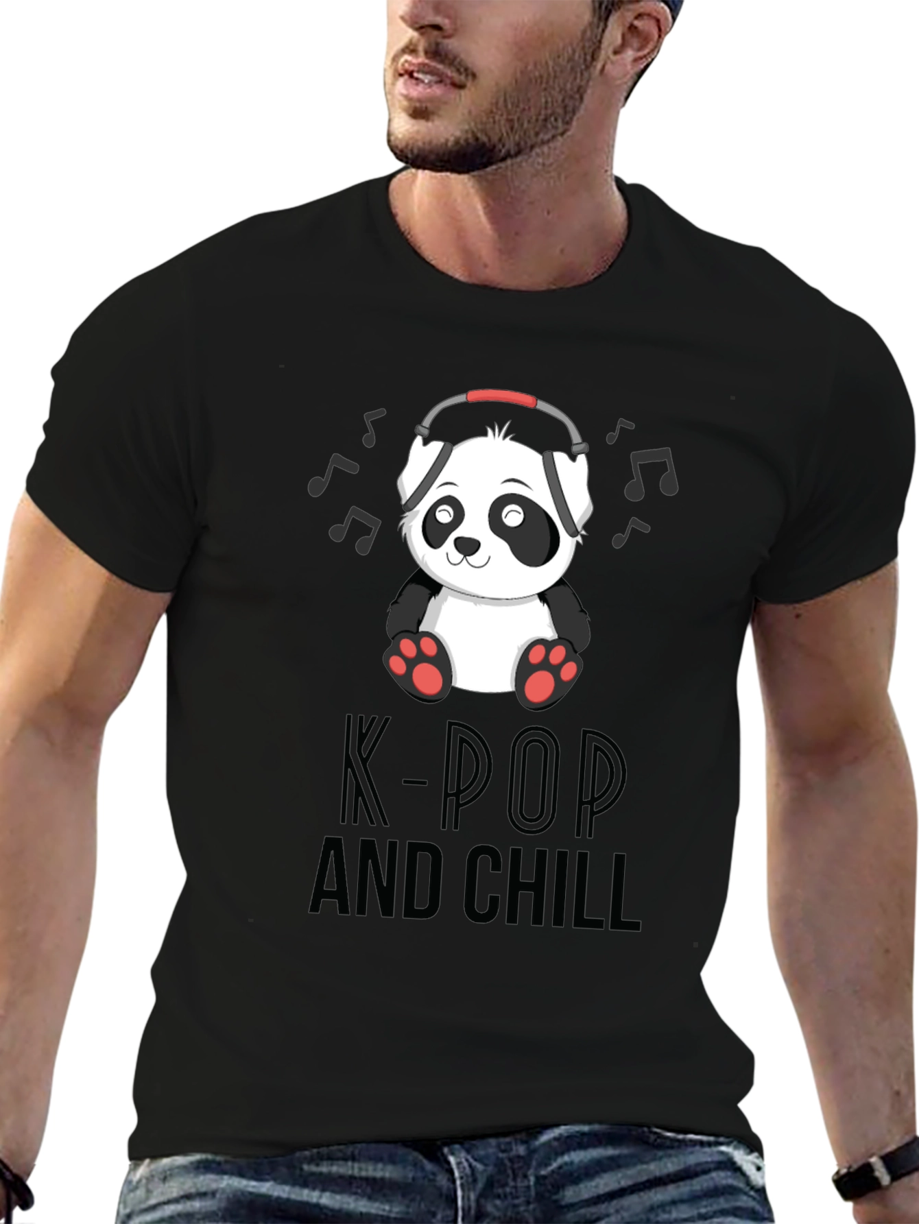 K-Pop and Chill Panda Graphic Tee