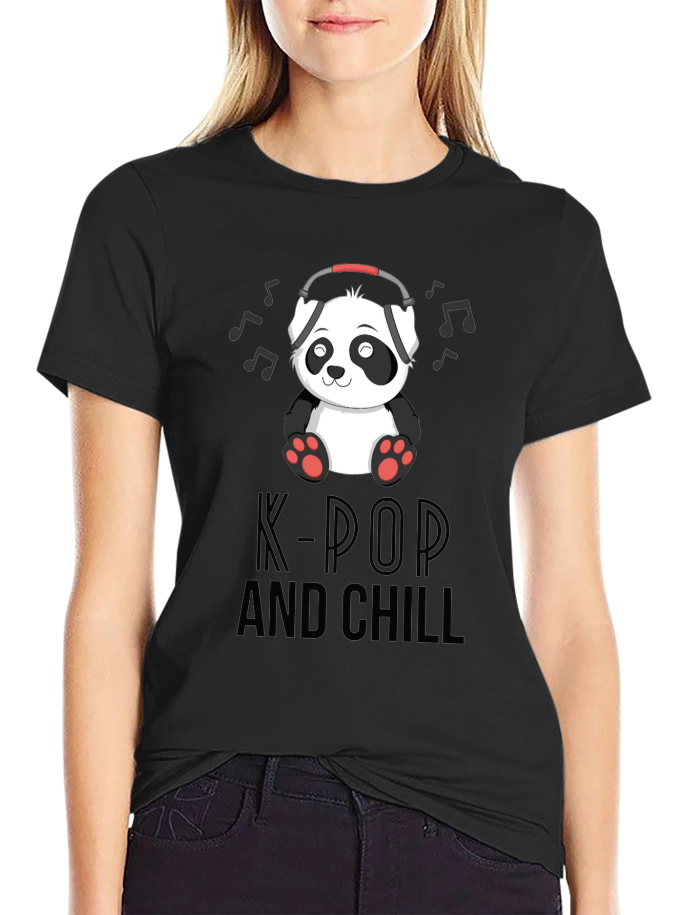 K-Pop and Chill Panda Graphic Tee