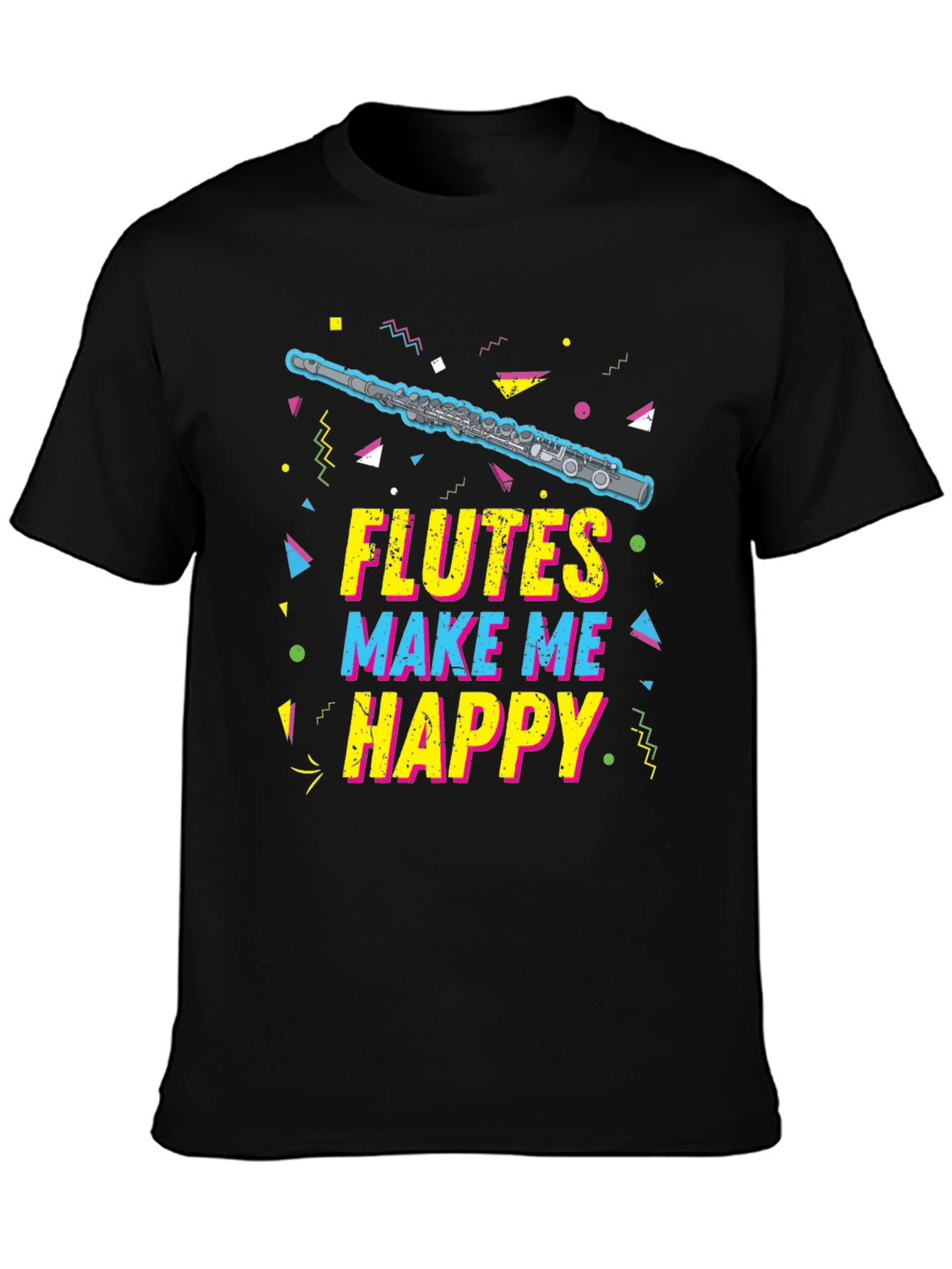 Flutes Make Me Happy T-Shirt - Music Lover Tee