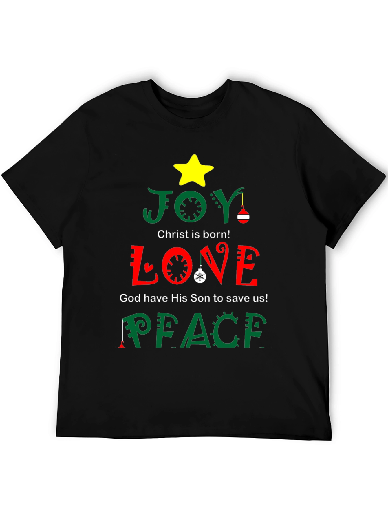 Joy Love Peace Christmas Holiday T-Shirt