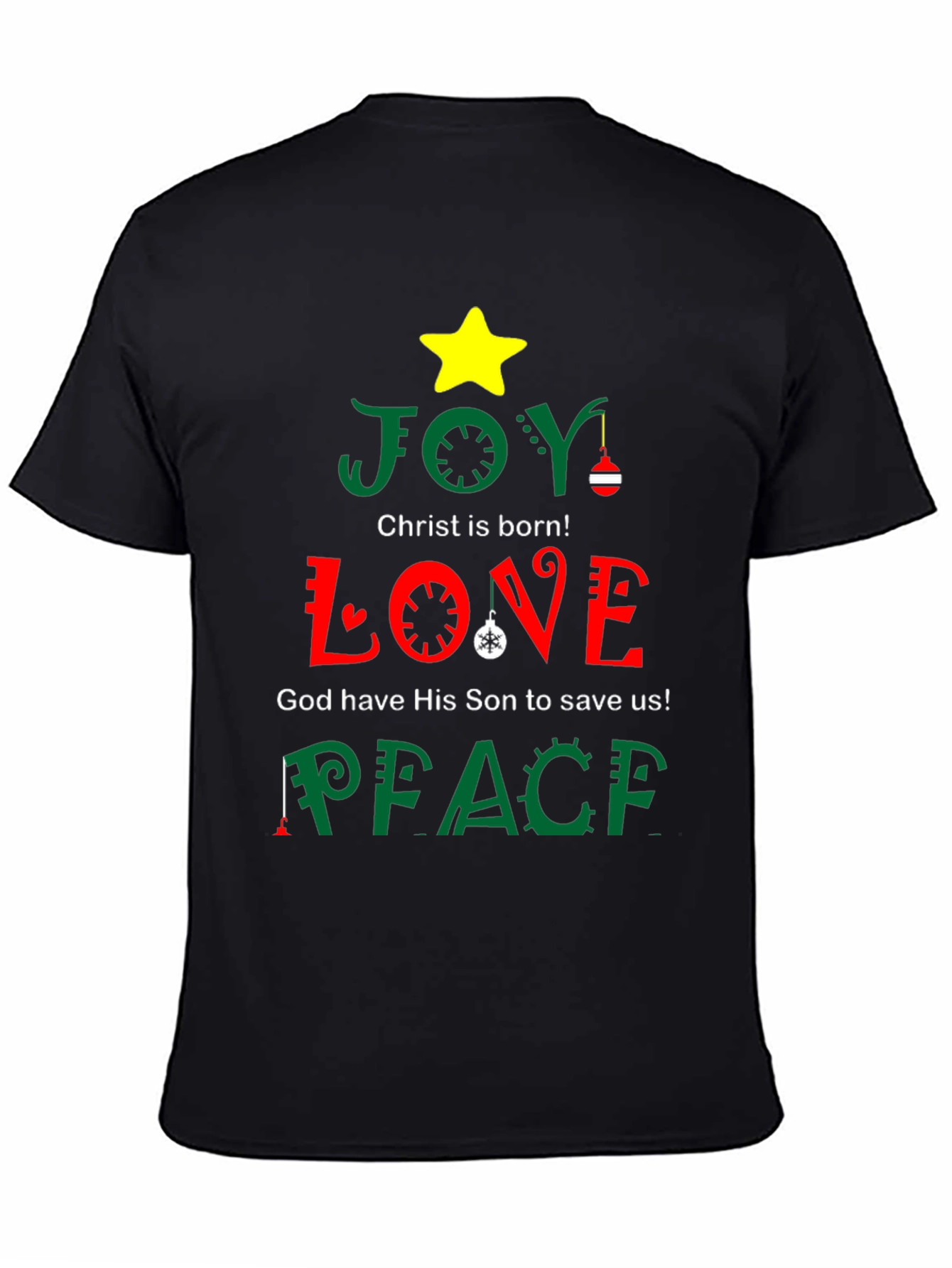 Joy Love Peace Christmas Holiday T-Shirt