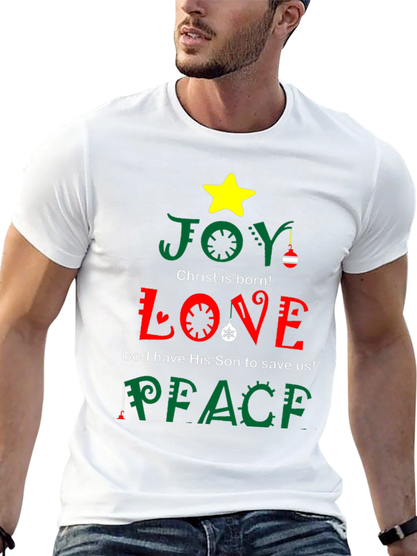 Joy Love Peace Christmas Holiday T-Shirt
