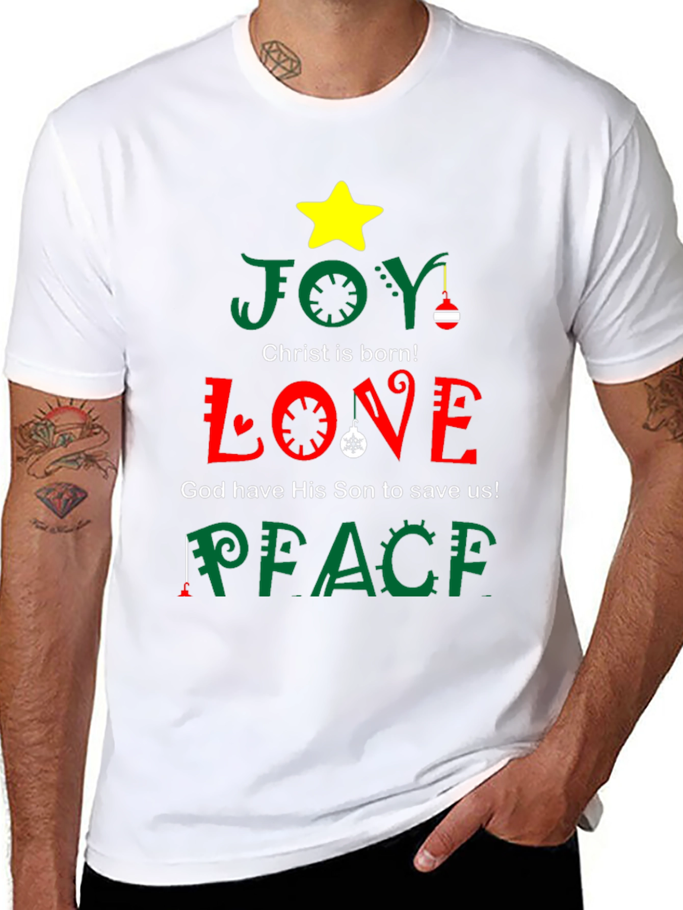 Joy Love Peace Christmas Holiday T-Shirt