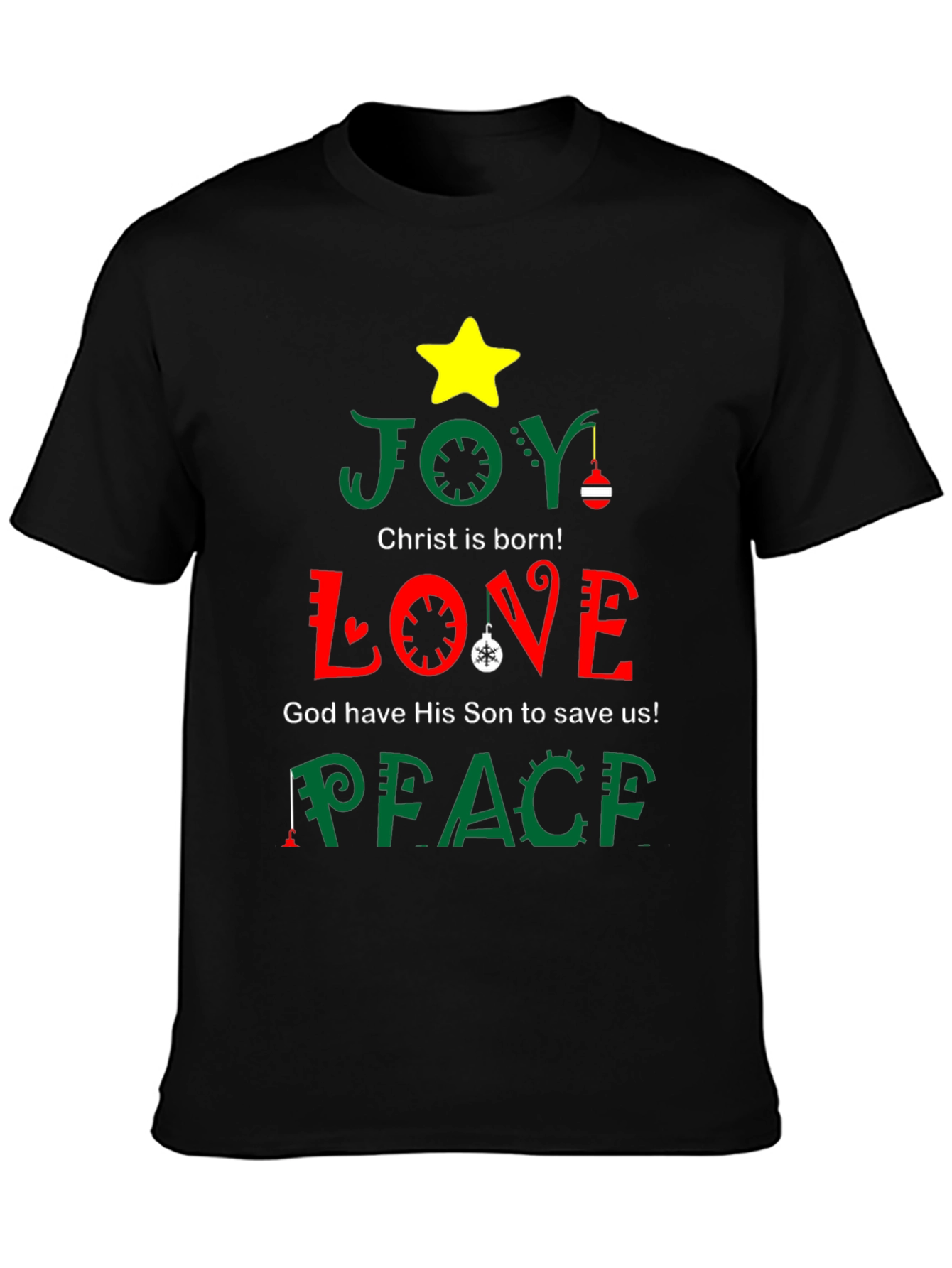 Joy Love Peace Christmas Holiday T-Shirt